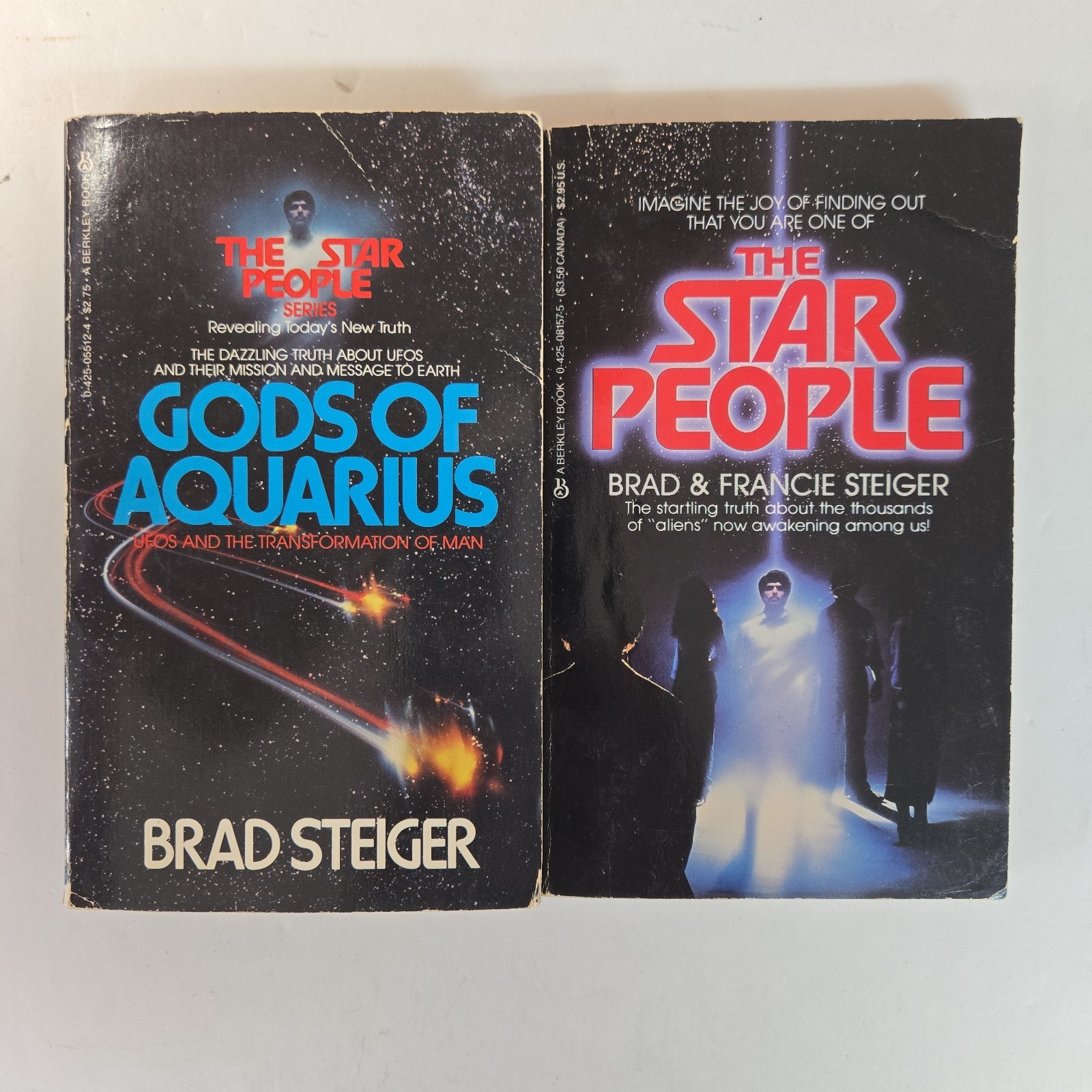 Lot of 2 Brad Steiger Books Gods of Aquarius & The Star People 1980s Paperback