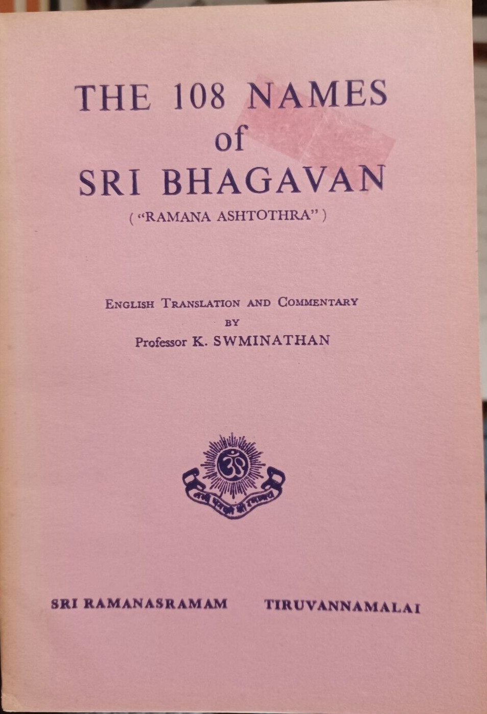 The 108 Names of Sri Bhagavan (Ramana Ashtothra) 1984 Eastern philosophy religio