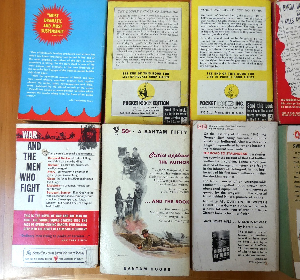 Lot 10 Vintage Pulp Paperbacks War Novels, more – 1940s 1950s Pocket Books READ