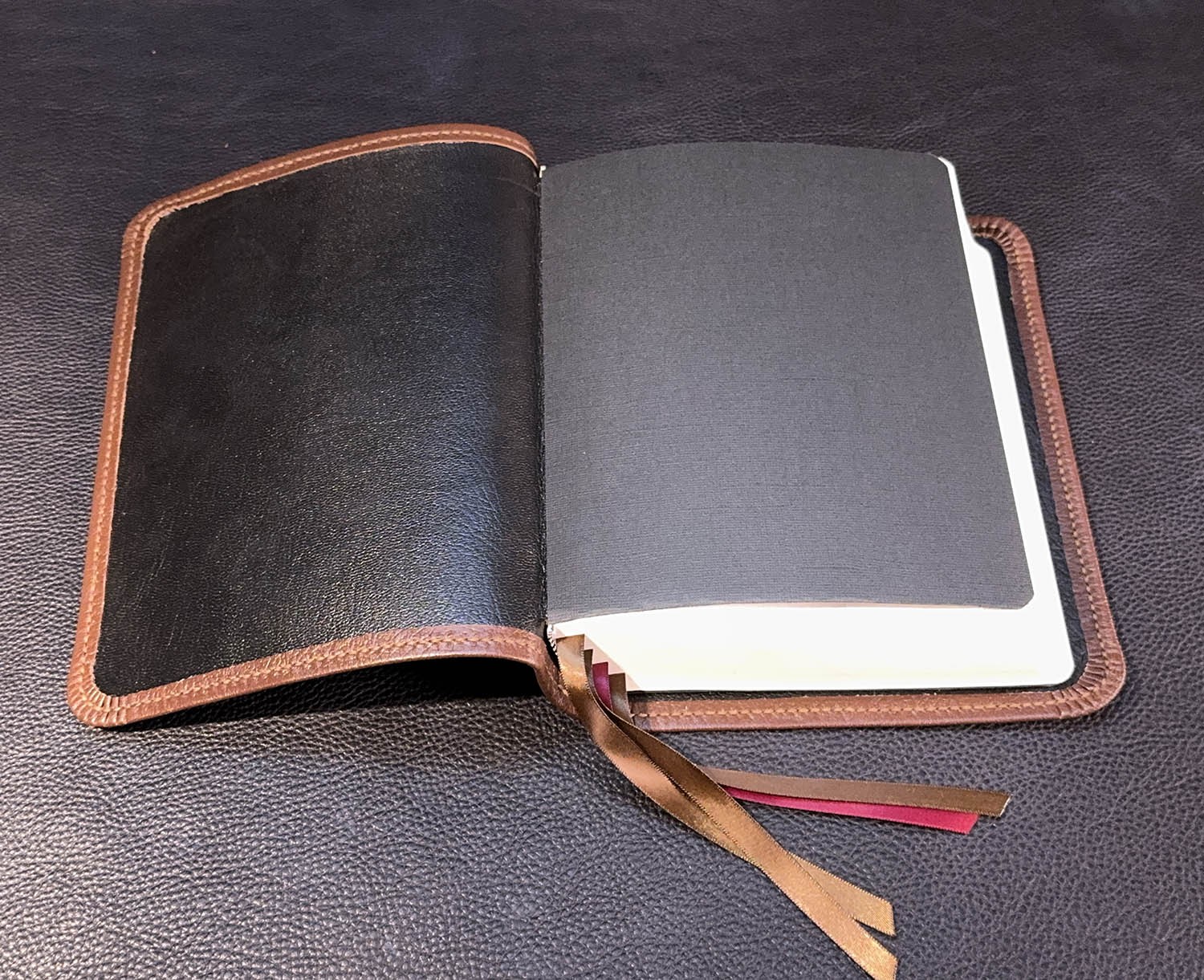 ESV Single Column Journaling Bible, Pebbled Brown Goatskin Leather, 4 Ribbons