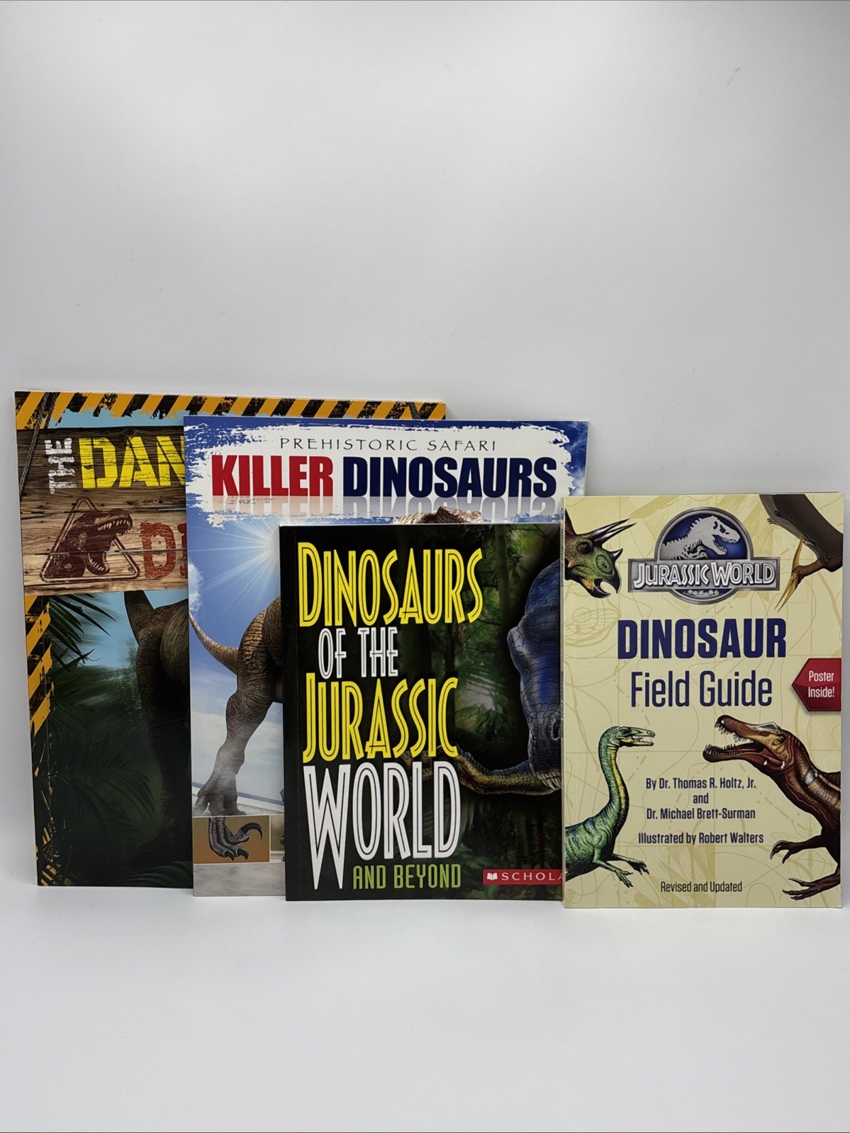 Dinosaur Book Lot Jurassic World Field Guide Kids 4 PB Books T-Rex Dino