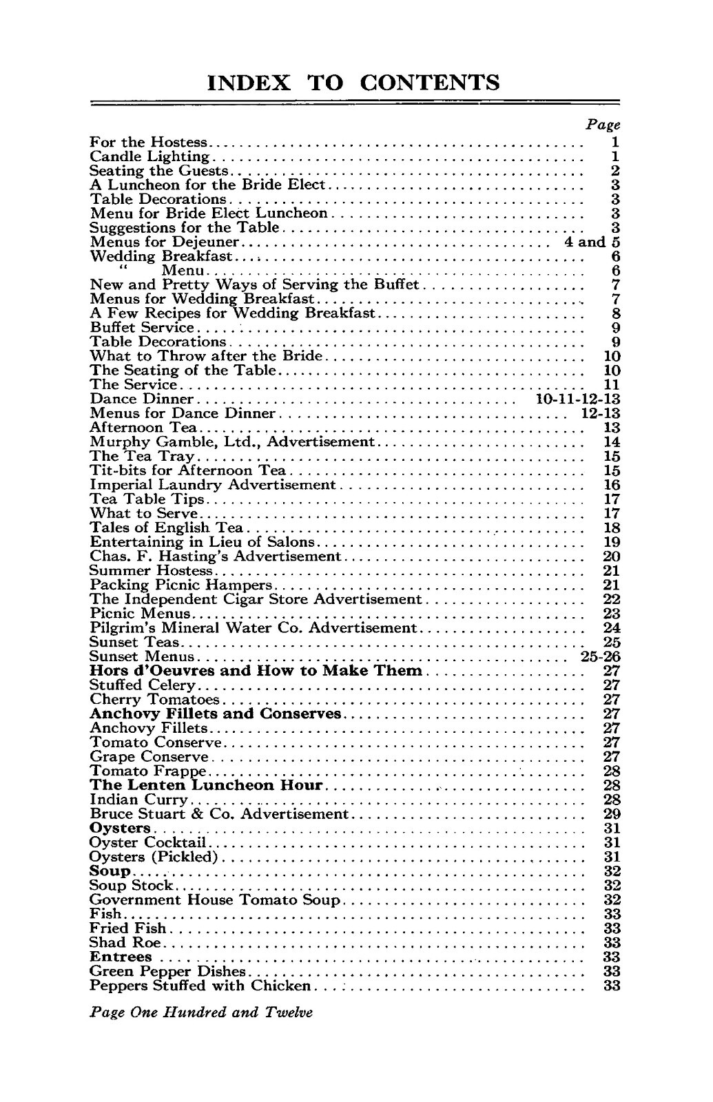 1915 Government House Vintage Cook Book 120 Pages