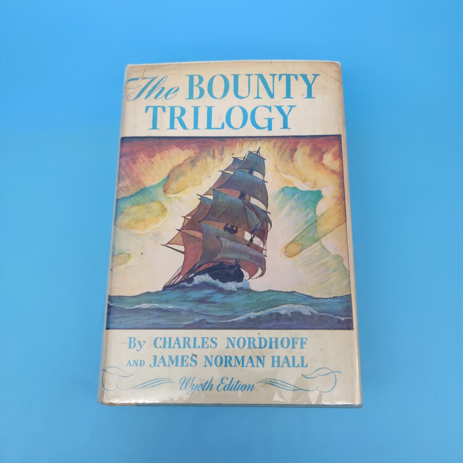 THE BOUNTY TRILOGY Nordhoff & Hall 1951 HARDCOVER w/ DJ N.C. WYETH ED Illustratd
