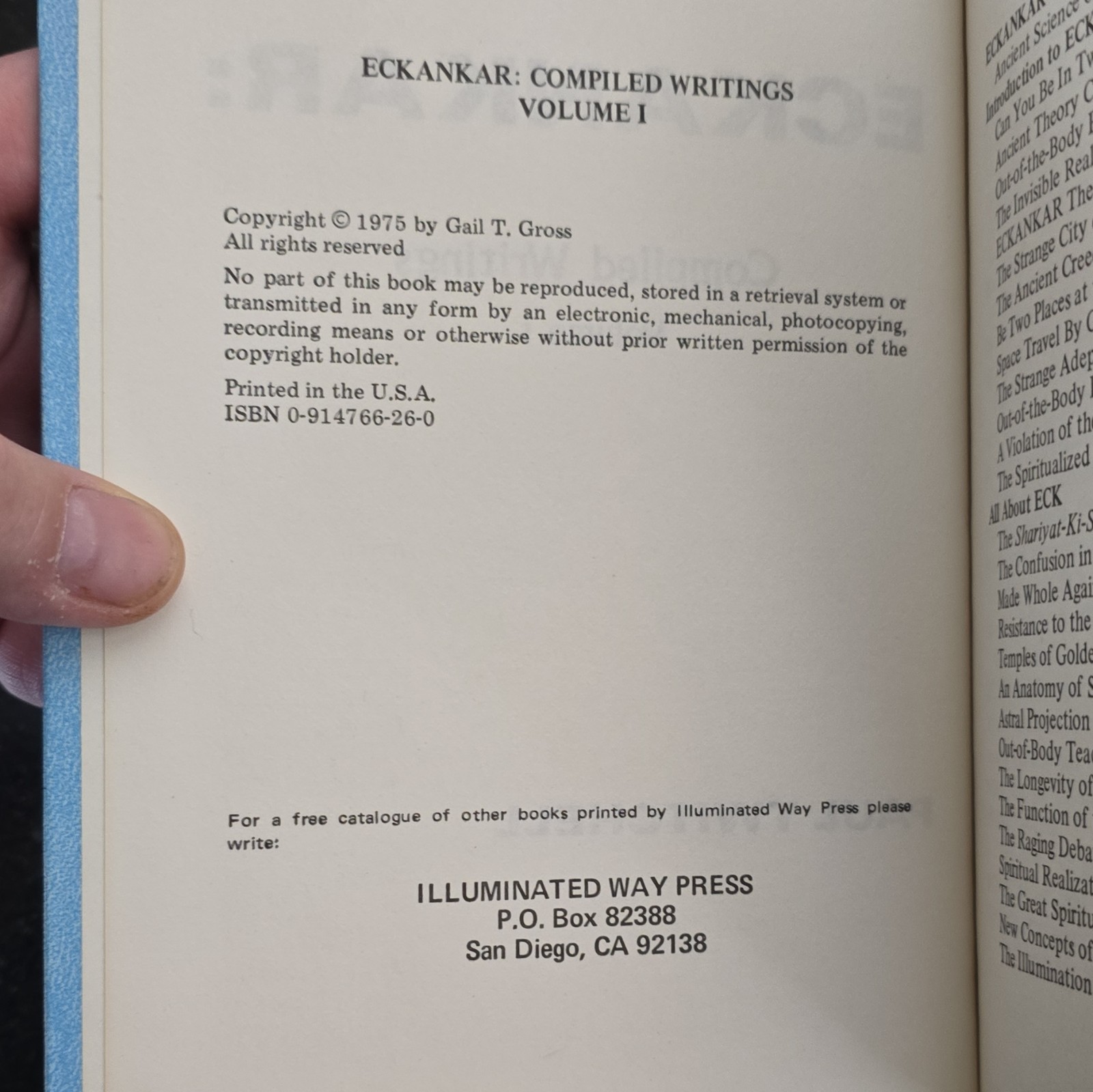 ECKANKAR – Compiled Writings Vol I Paul Twitchell HC Illuminated Way 1975