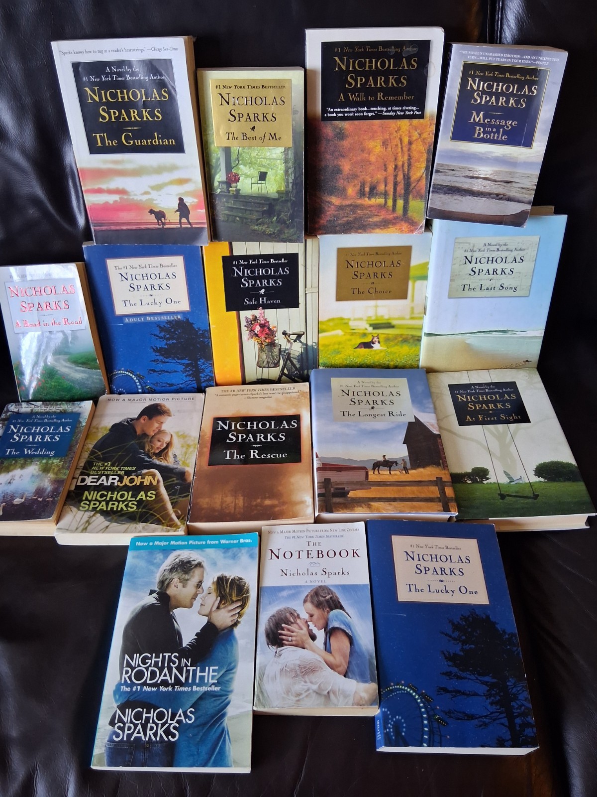 Lot of 17 Hardcover & Softcover Books by Nicholas Sparks – Random Mix Complete