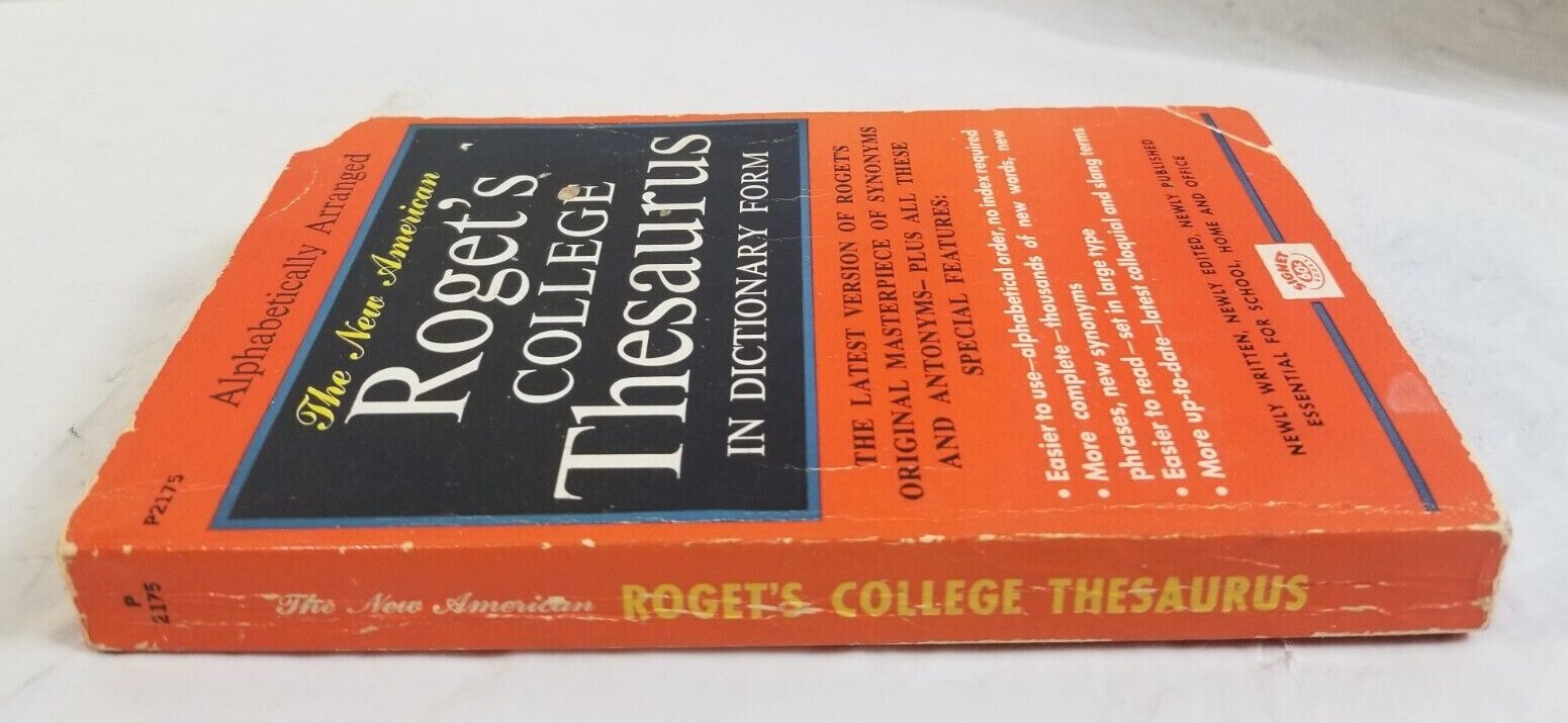 1964 ROGET’S COLLEGE THESAURUS Paperback Book by ALBERT H. MOREHEAD