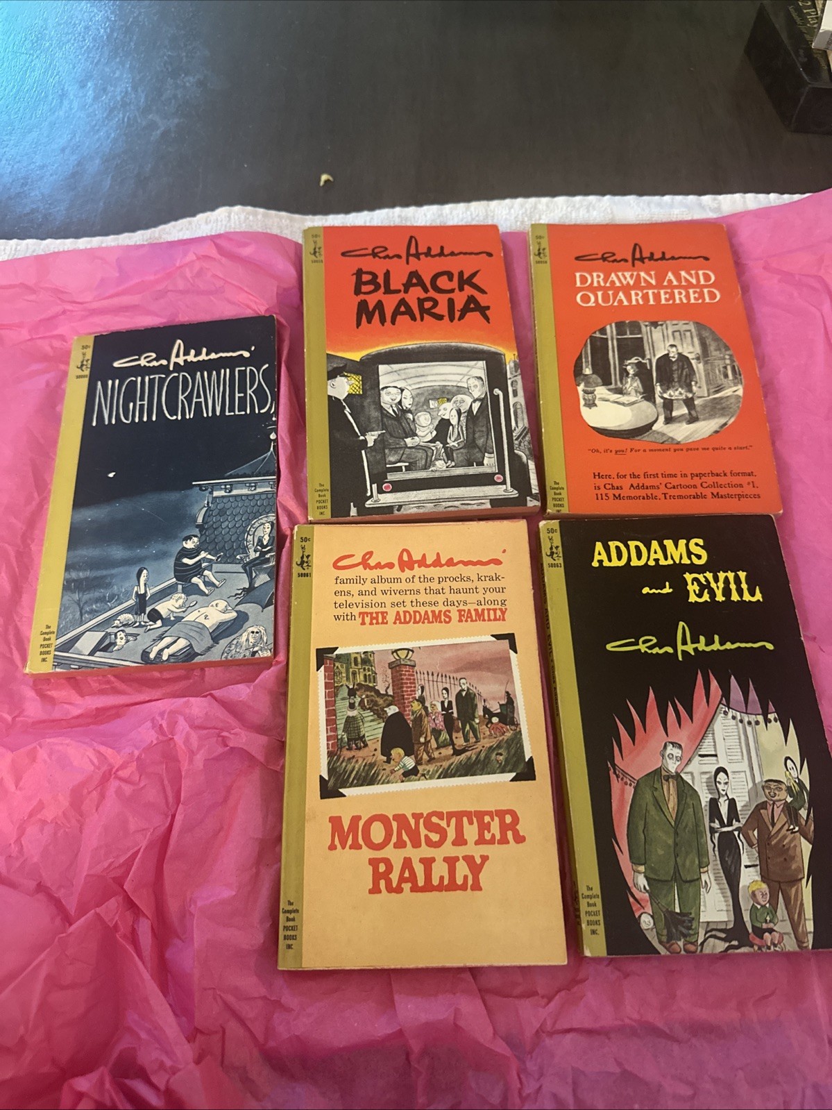 Lot Of 5 Vintage Addams Family Paperback Books Original Pocket Books Wednesday