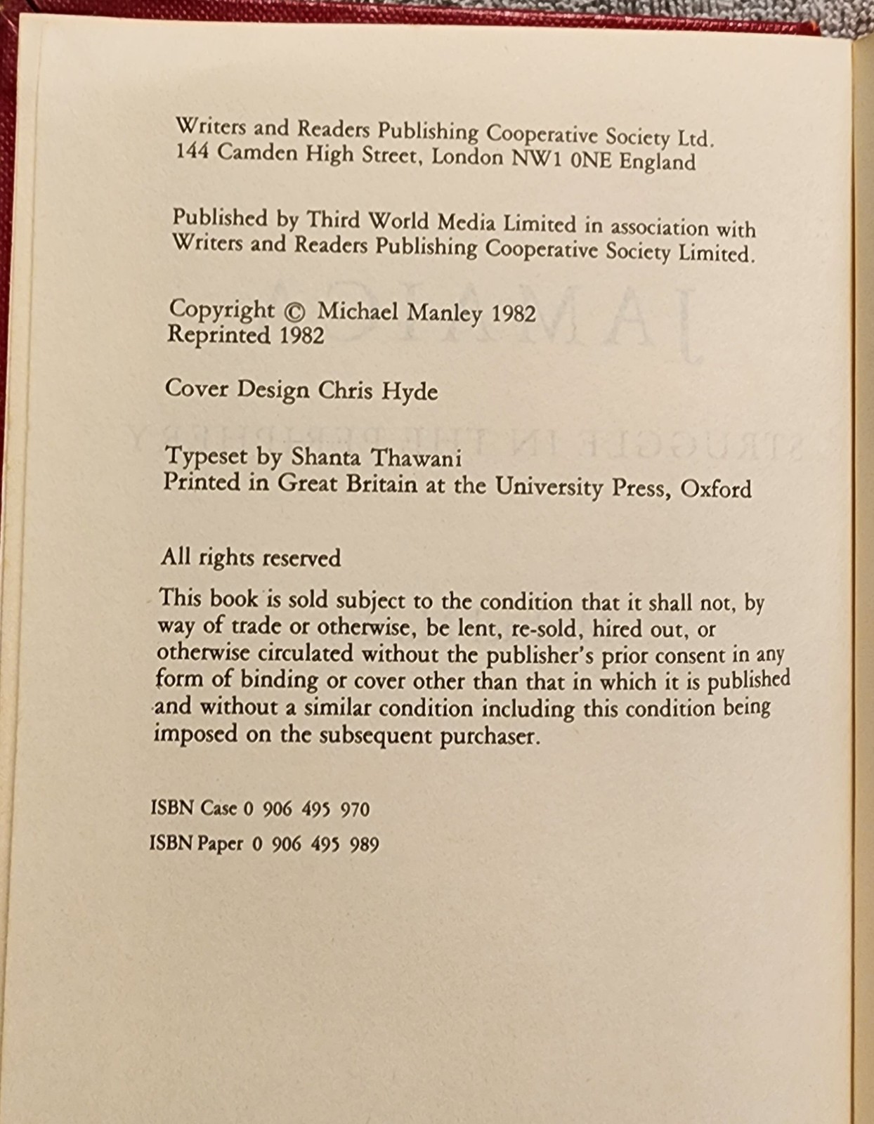 Jamaica Struggle in the Periphery by Michael Manley 1982 Hardcover ex library