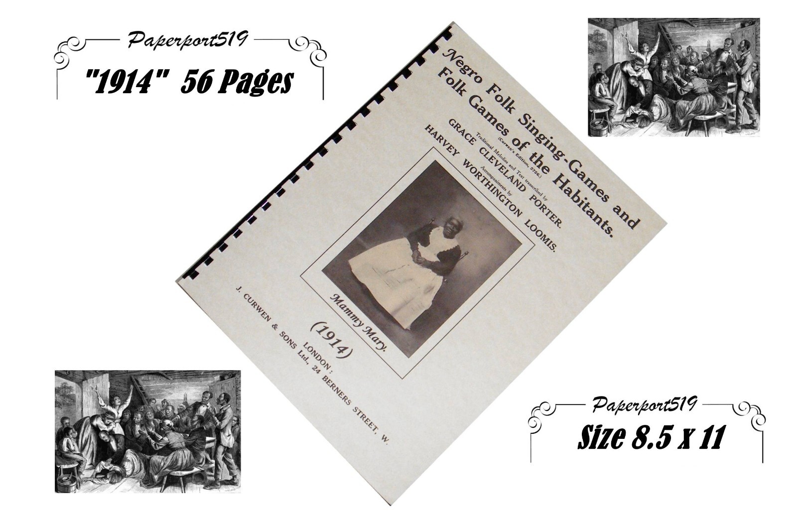 Negro folk singing games and folk games of the Habitants “1914” 56 Pages