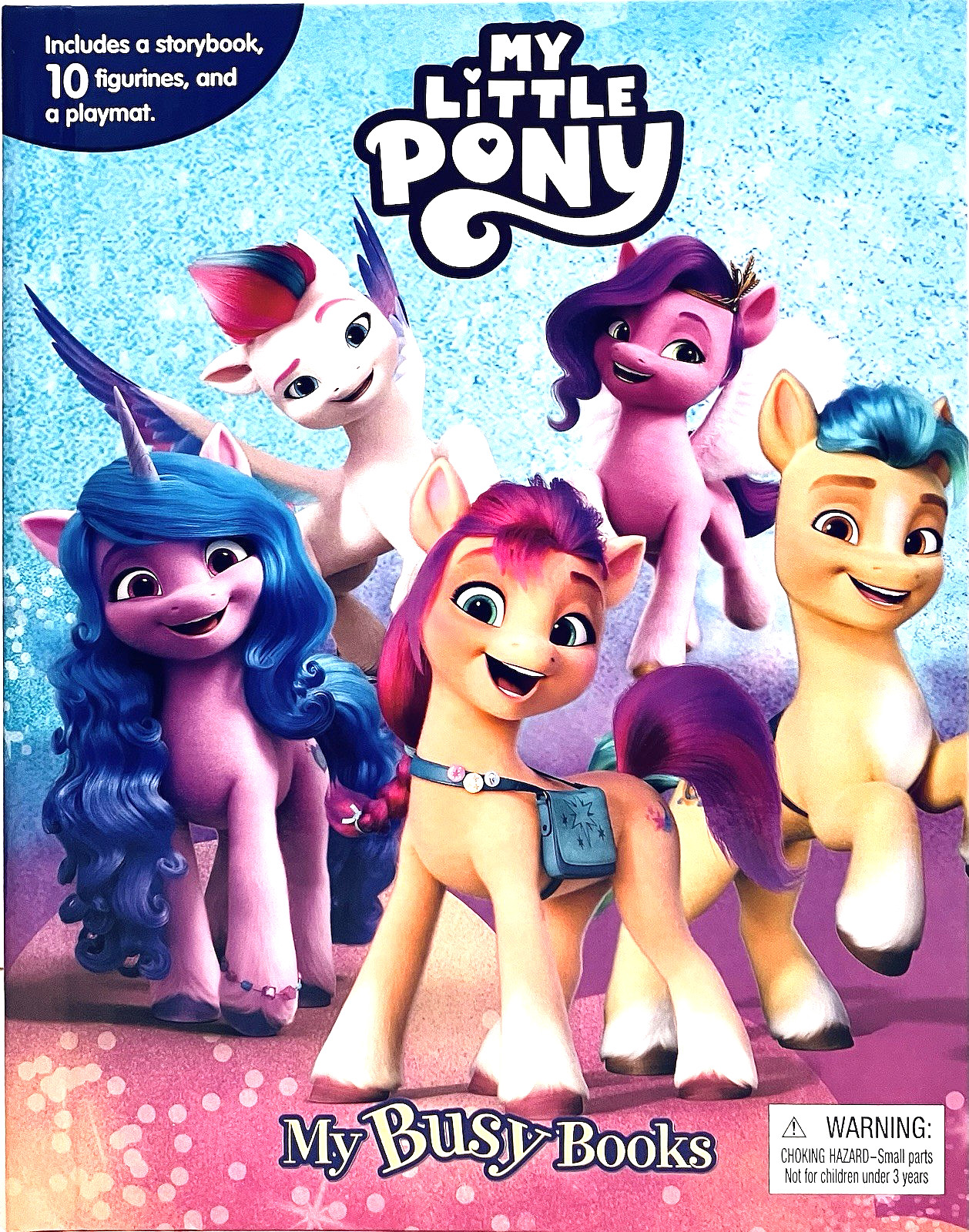 Phidal My Busy Books My Little Pony Storybook 10 Figurines & Playmat Age 3 & Up