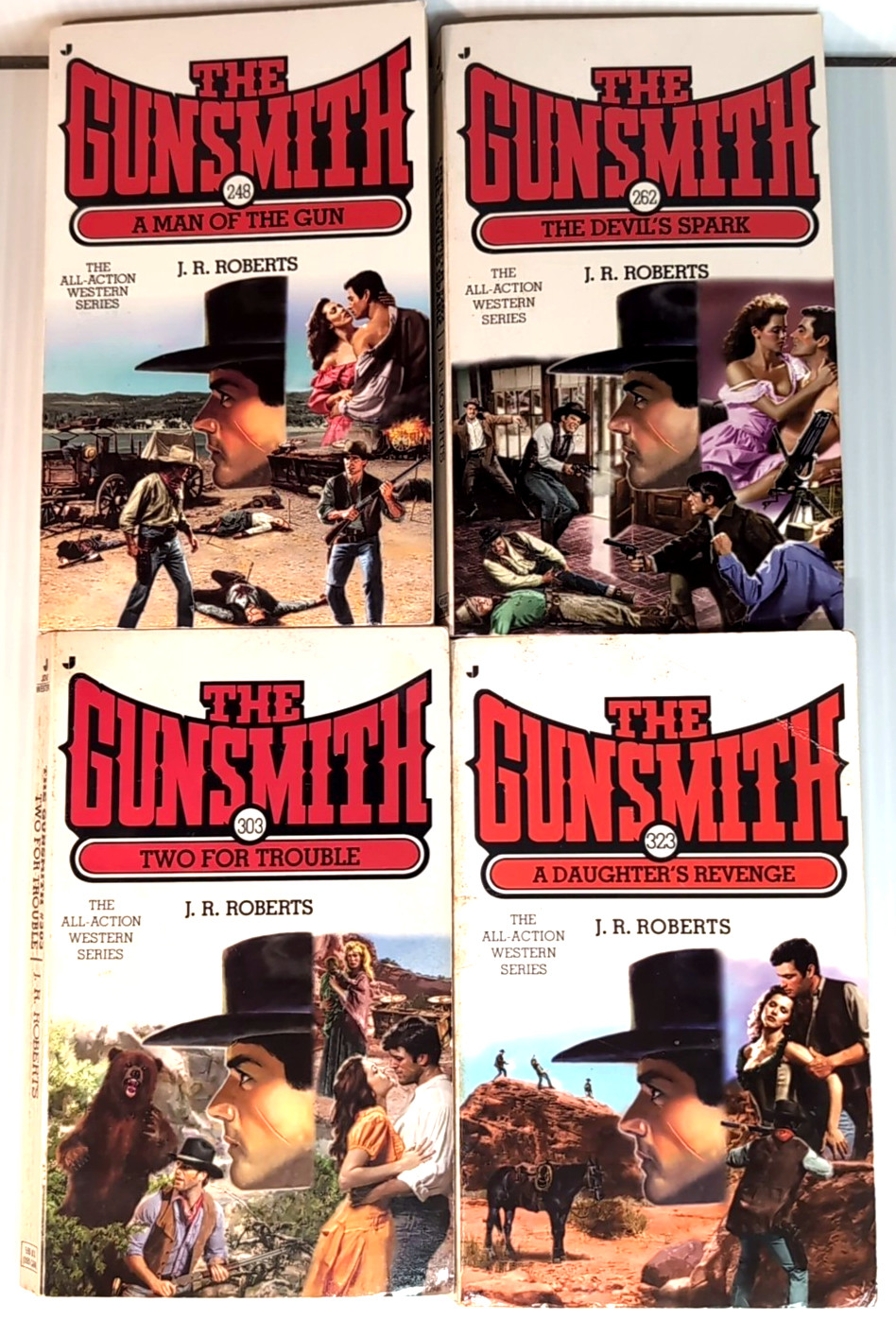 Lot of 4 Gunsmith Western JR Roberts American West Historical Paperback Book