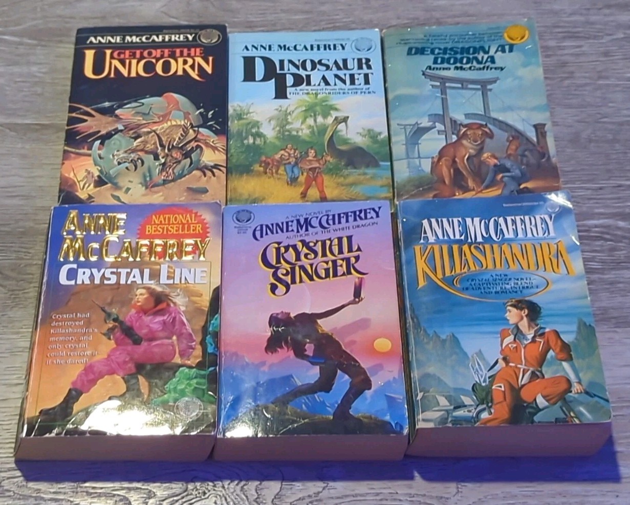 Anne McCaffrey 6 book lot. Classic Del Rey Sci-fi Fantasy Paperbacks.