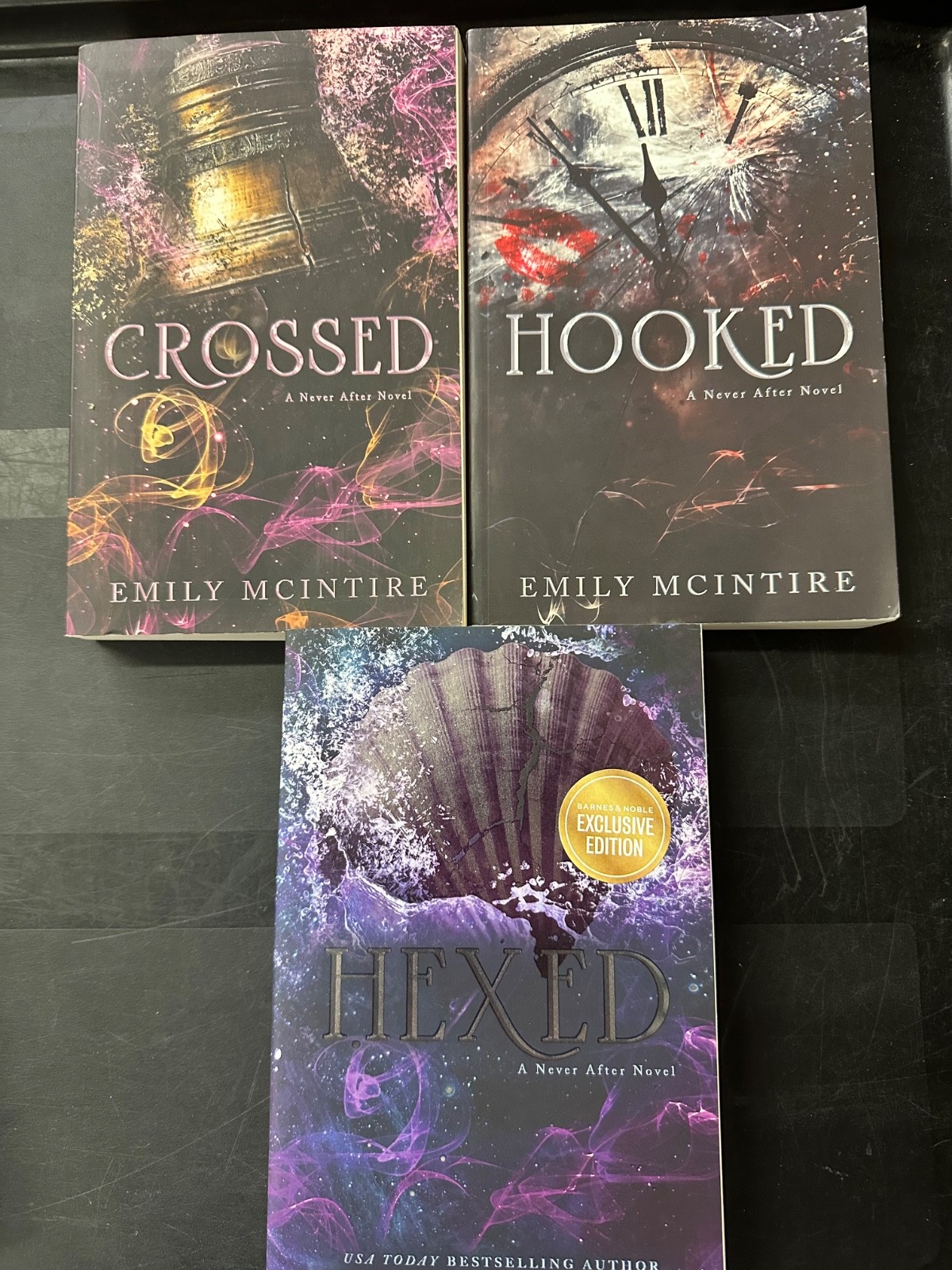 Emily McIntire Never After Series 3-Book Lot- Crossed, Hooked, Hexed VG