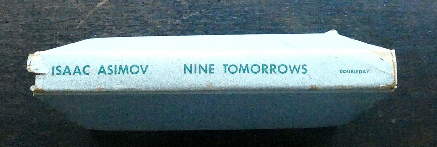 NINE TOMORROWS Isaac ASIMOV 1959 FIRST EDIT HC SALE Near Future VNT Reject Slip