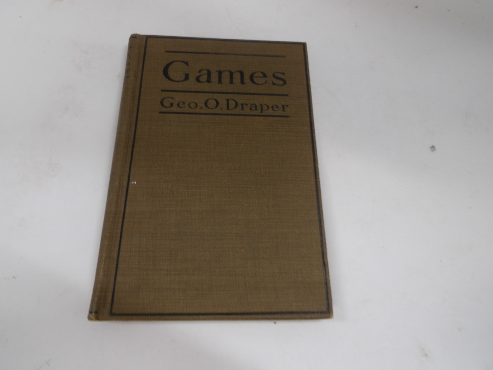 1921 GAMES School Church and Home George Geo DRAPER Hardcover 1922