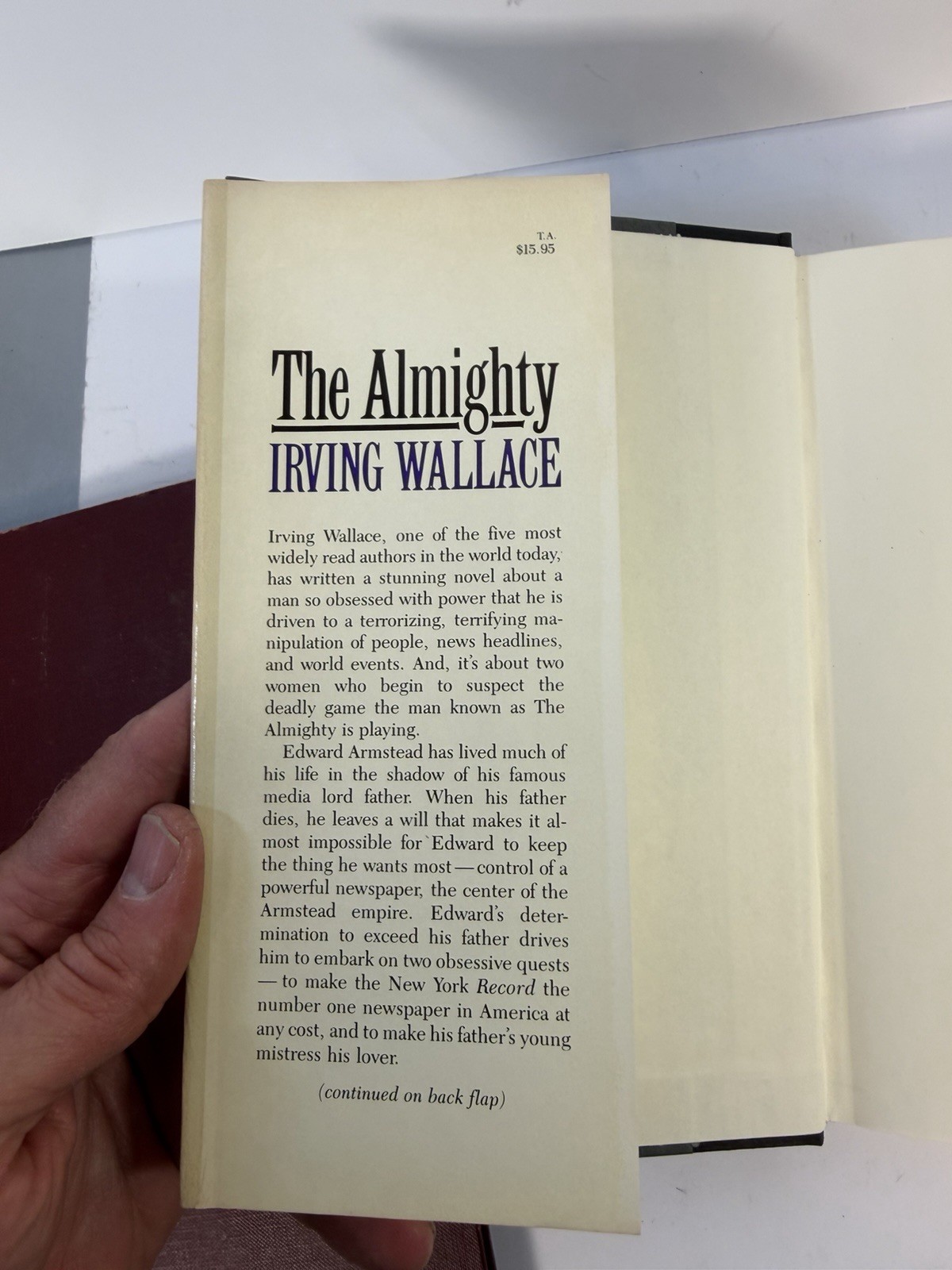 The Almighty Irving Wallace 1982 First Edition HC Doubleday Novel Thriller