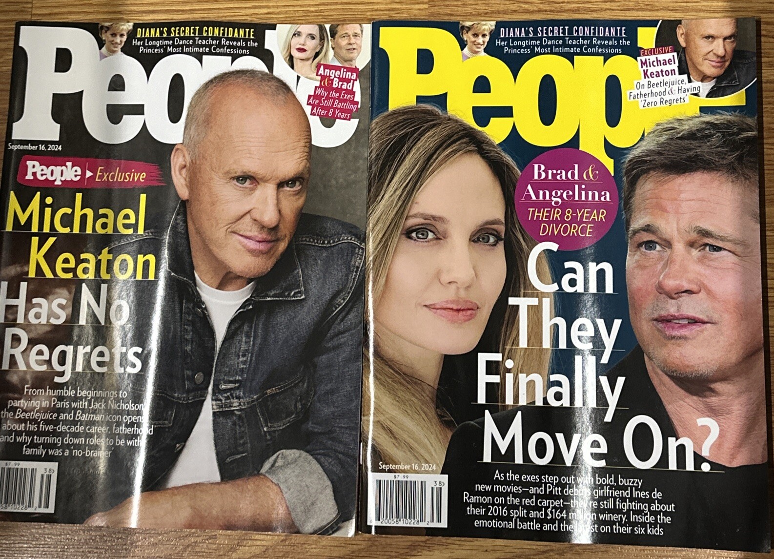 People Magazine September 16, 2024 Michael Keaton/ Brad Pitt And Angelina Jolie