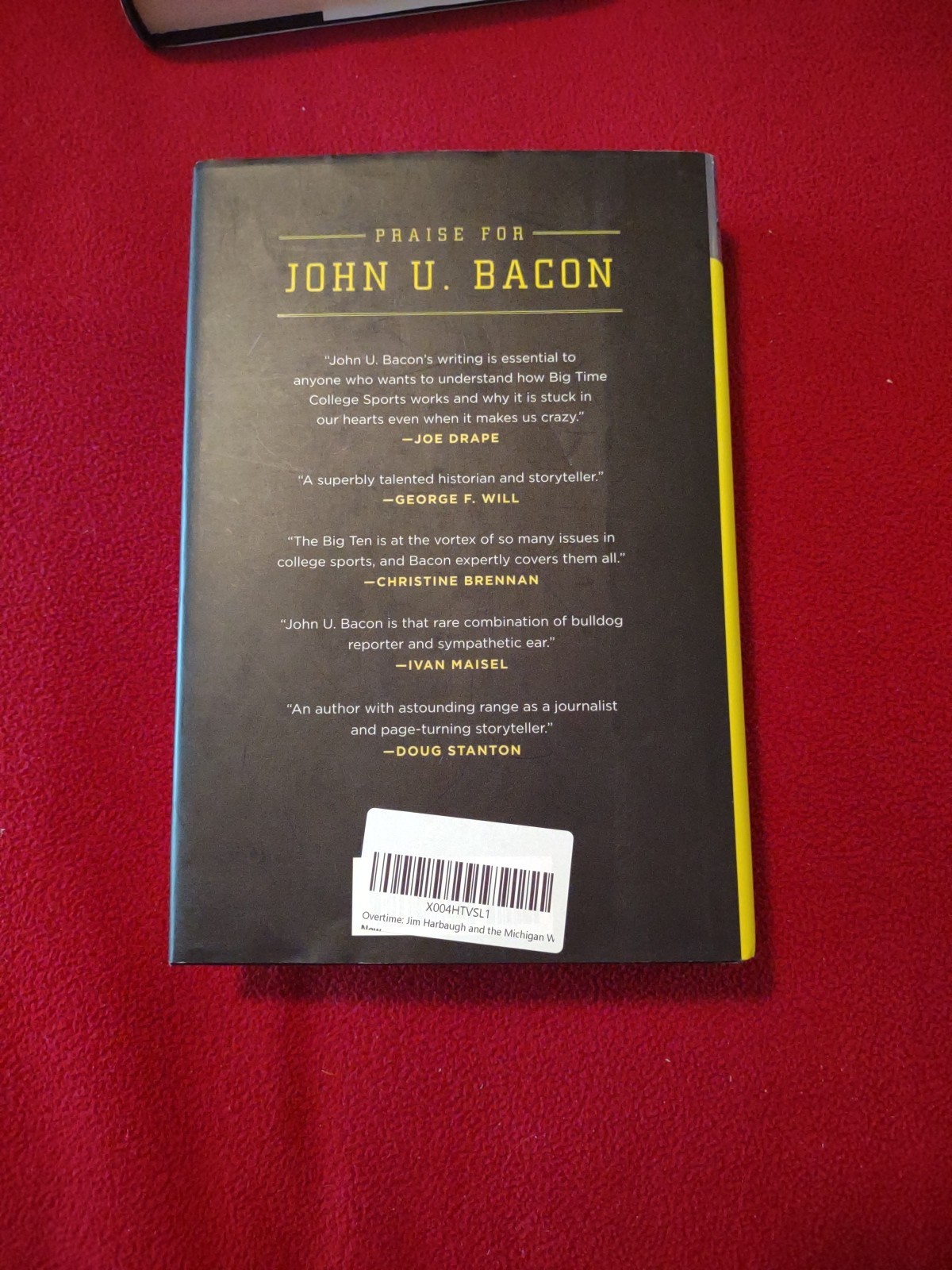 OVERTIME By John U. Bacon *NEW* AUTOGRAPHED Signed Edition Harbaugh & Wolverines