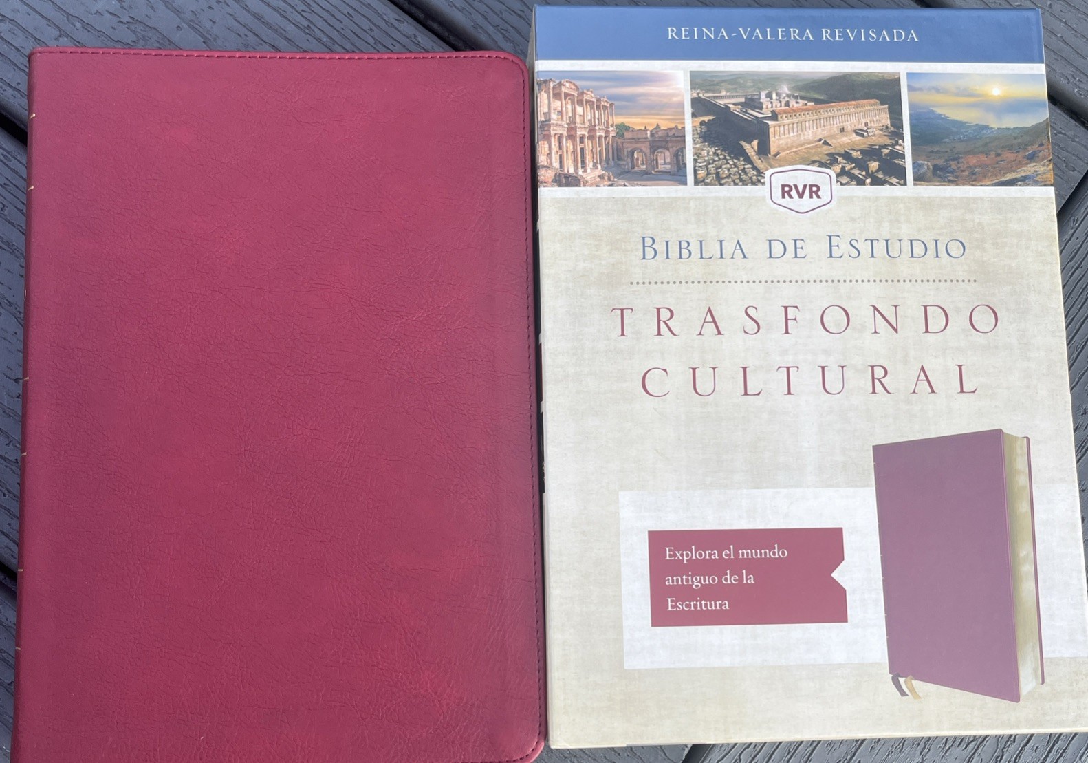 RVR, Biblia de Estudio Trasfondo Cultural, Leathersoft, Rojo Vino, Interior a…