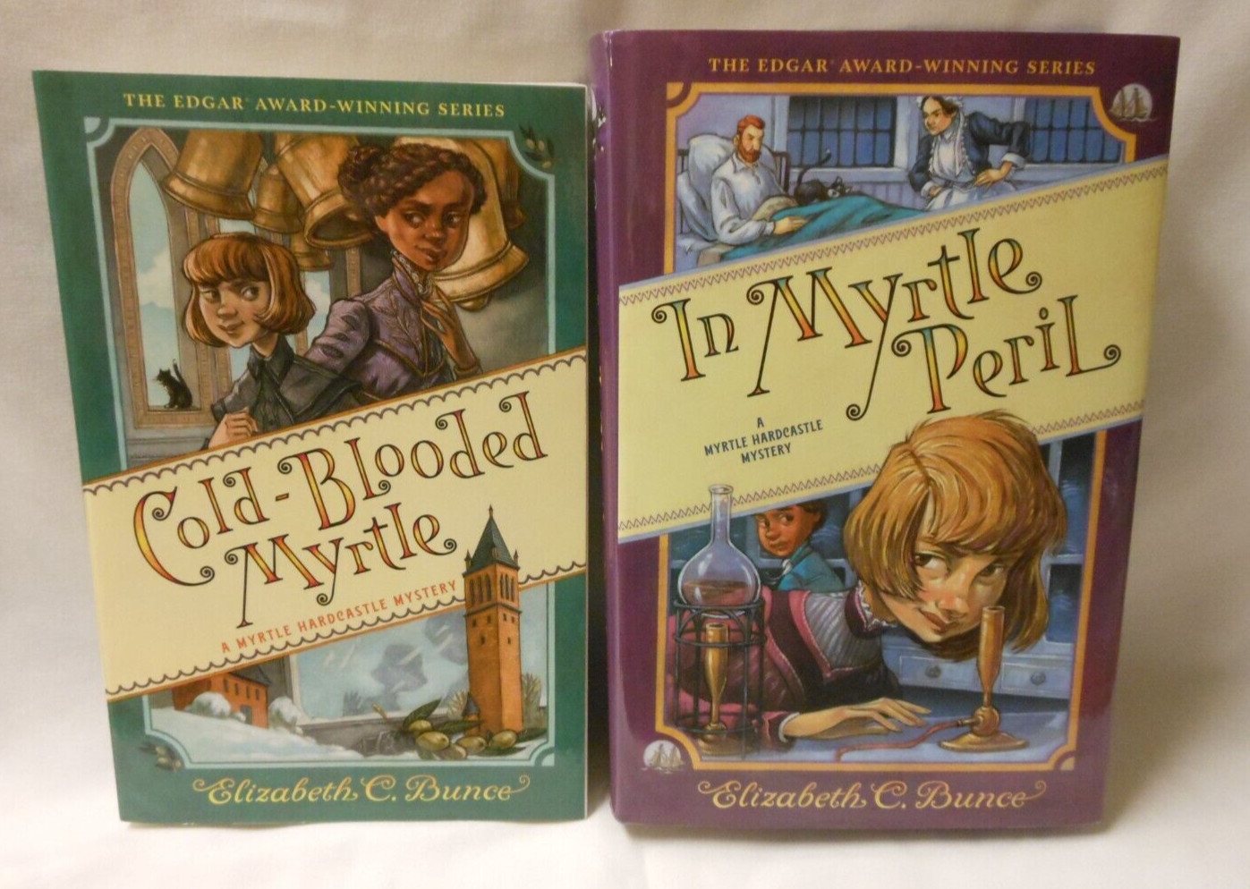 LOT OF 2: Cold-Blooded Myrtle Myrtle, In Myrtle Peril ELIZABETH BUNCE BOOKS