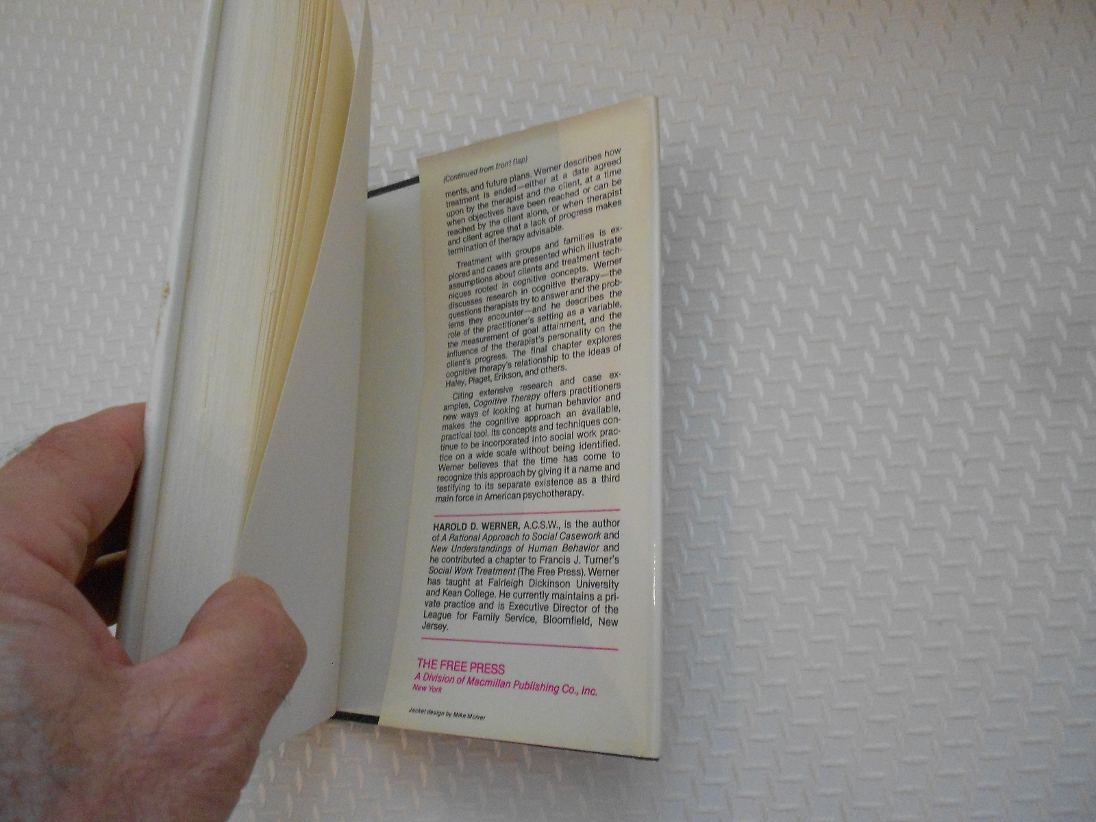 cognitive therapy harold d. werner 1982 issue free press vg++
