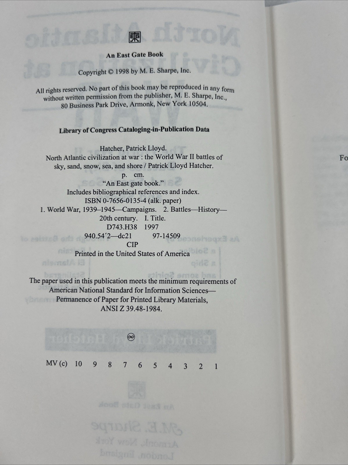 North Atlantic Civilization War SIGNED Battles Sky Sand Snow Shore WWII Book HC