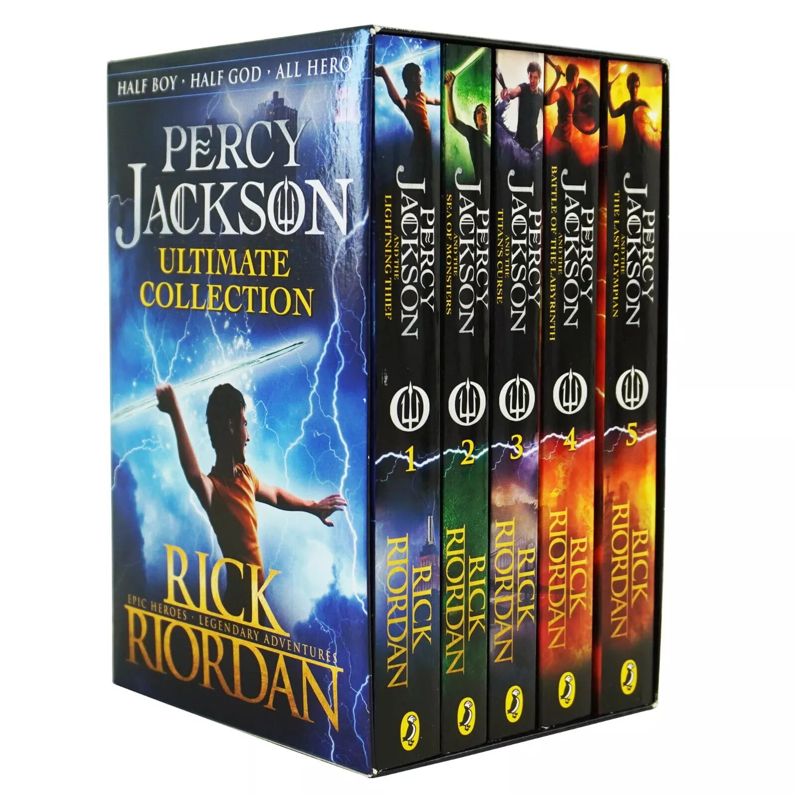 Percy Jackson 5 Books Collection Paperback Box Set – Ages 9-14 – By Rick Riordan
