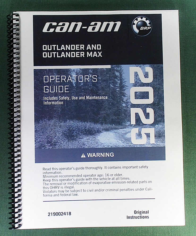 2025 Can-Am Outlander 850 XT Owner’s Manual: 438 Pages & Protective Covers