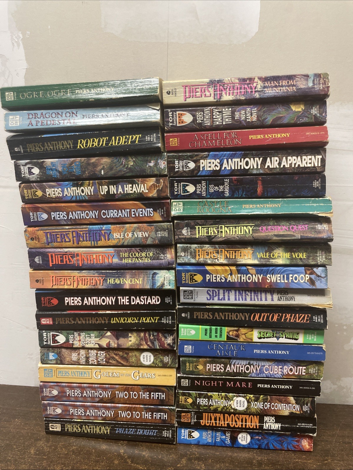 Piers Anthony Fantasy Sci-Fi Book Lot 35 PB Xanth MAGIC Adventure Fiction