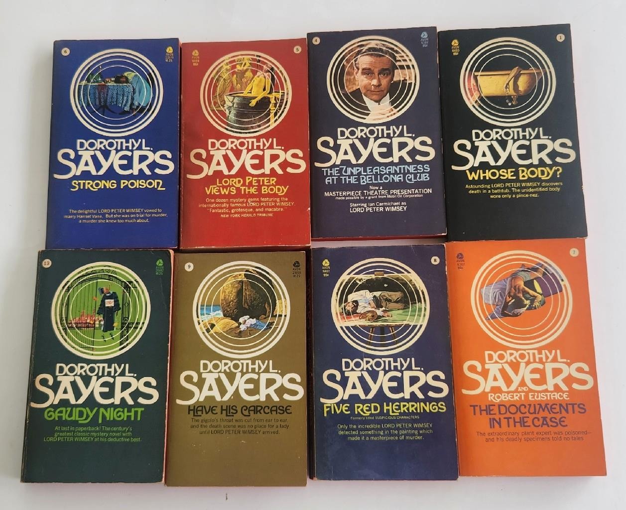 Lot x 12 Dorothy Sayers Paperback Books 1970s Avon Printings Good Condition