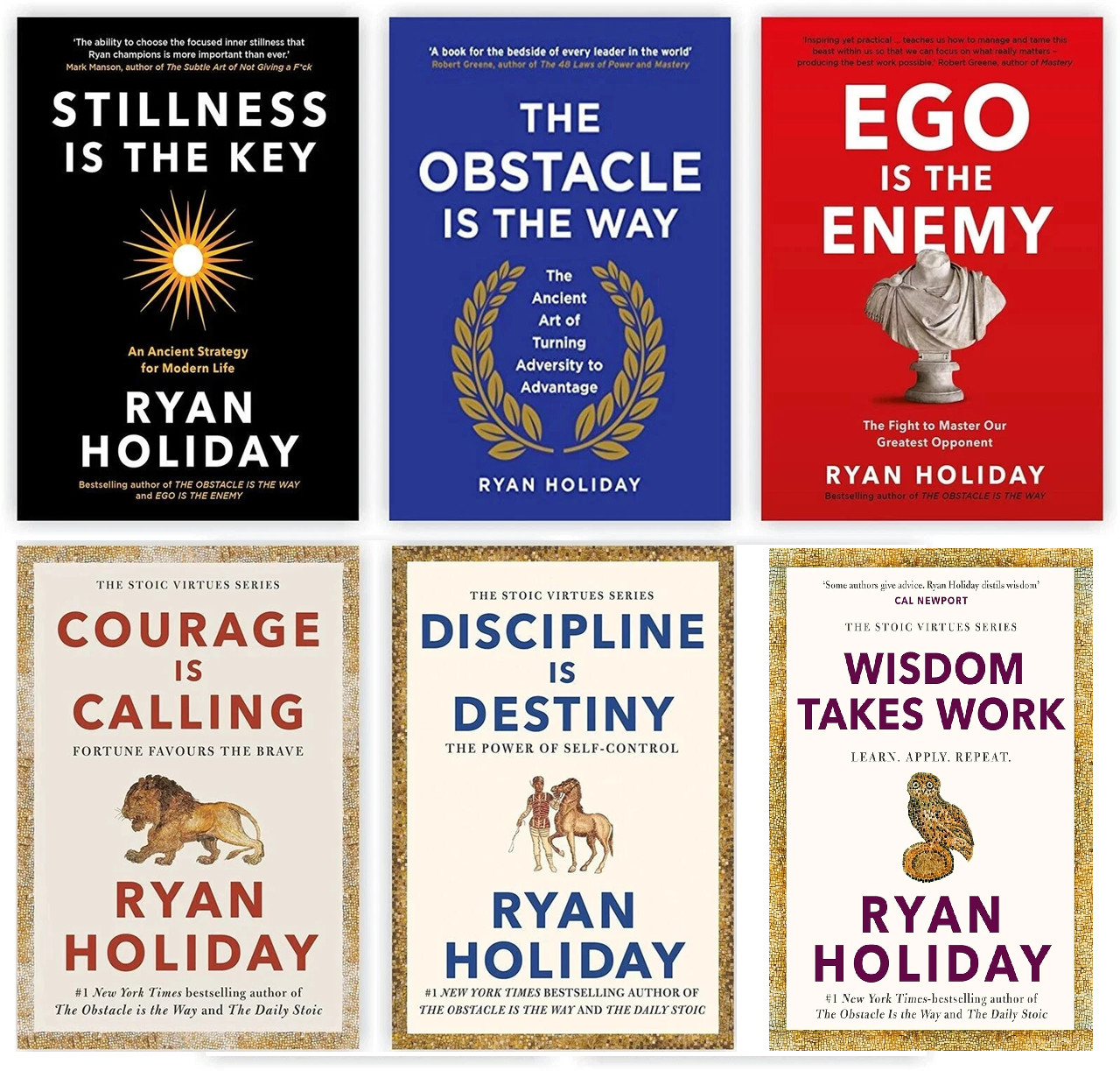 Ryan Holiday 6 Books Collection Set: Stillness Is The Key, Ego is the Enemy PB..