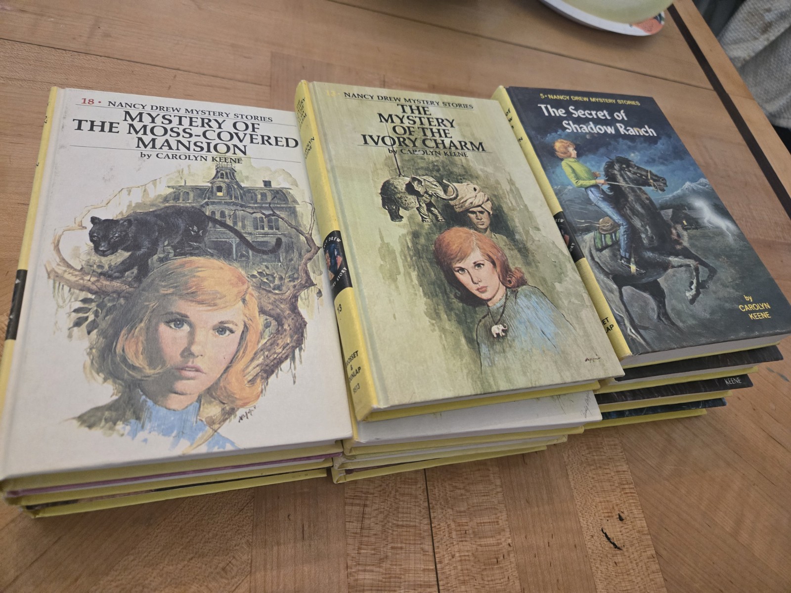 11 Vintage Nancy Drew Hardcover Books Yellow Spine Picture Cover Lot Classics