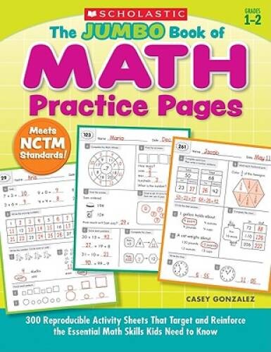 The Jumbo Book of Math Practice Pages: 300 Reproducible Activity She – VERY GOOD