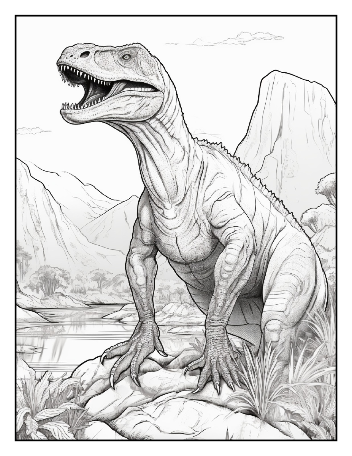 “Cute Dinosaur Coloring Book fun for allFun, Creative & Relaxing Art Pages