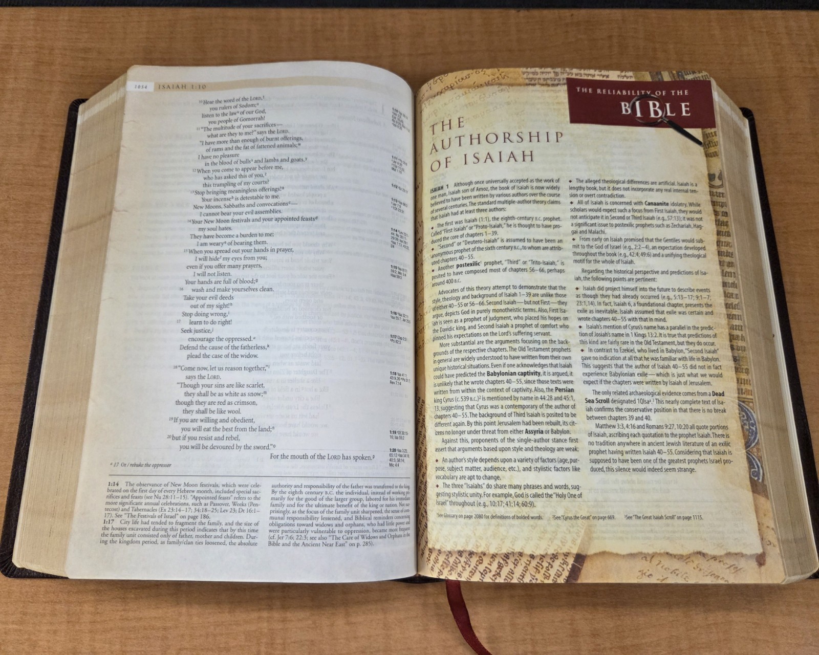 Zondervan NIV Archaeological Study Bible 2005 Bonded Leather Burgundy VG
