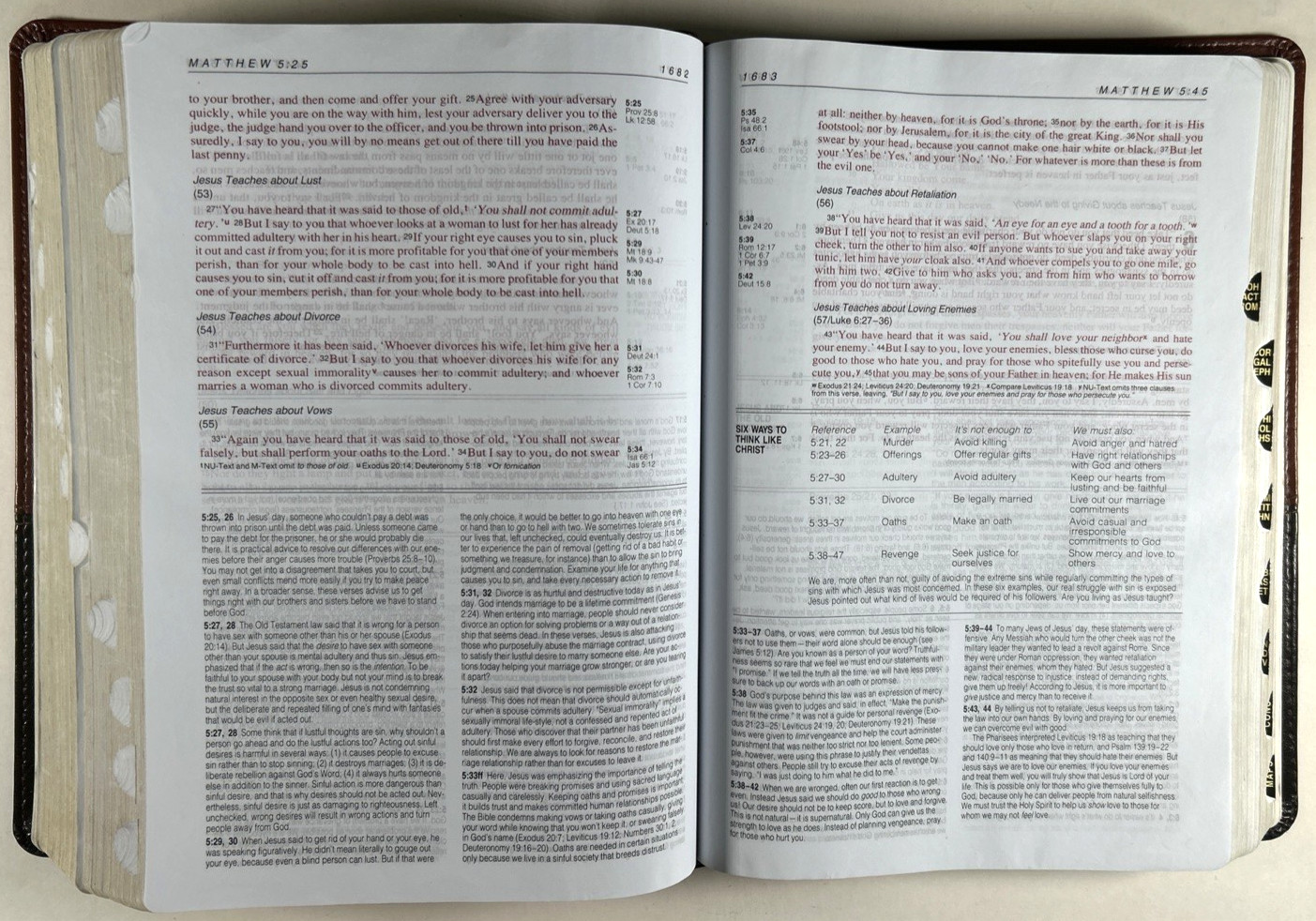 Scarce! NKJV Life Application Study Bible Brown Tan Leatherlike Indexed OOP VG+