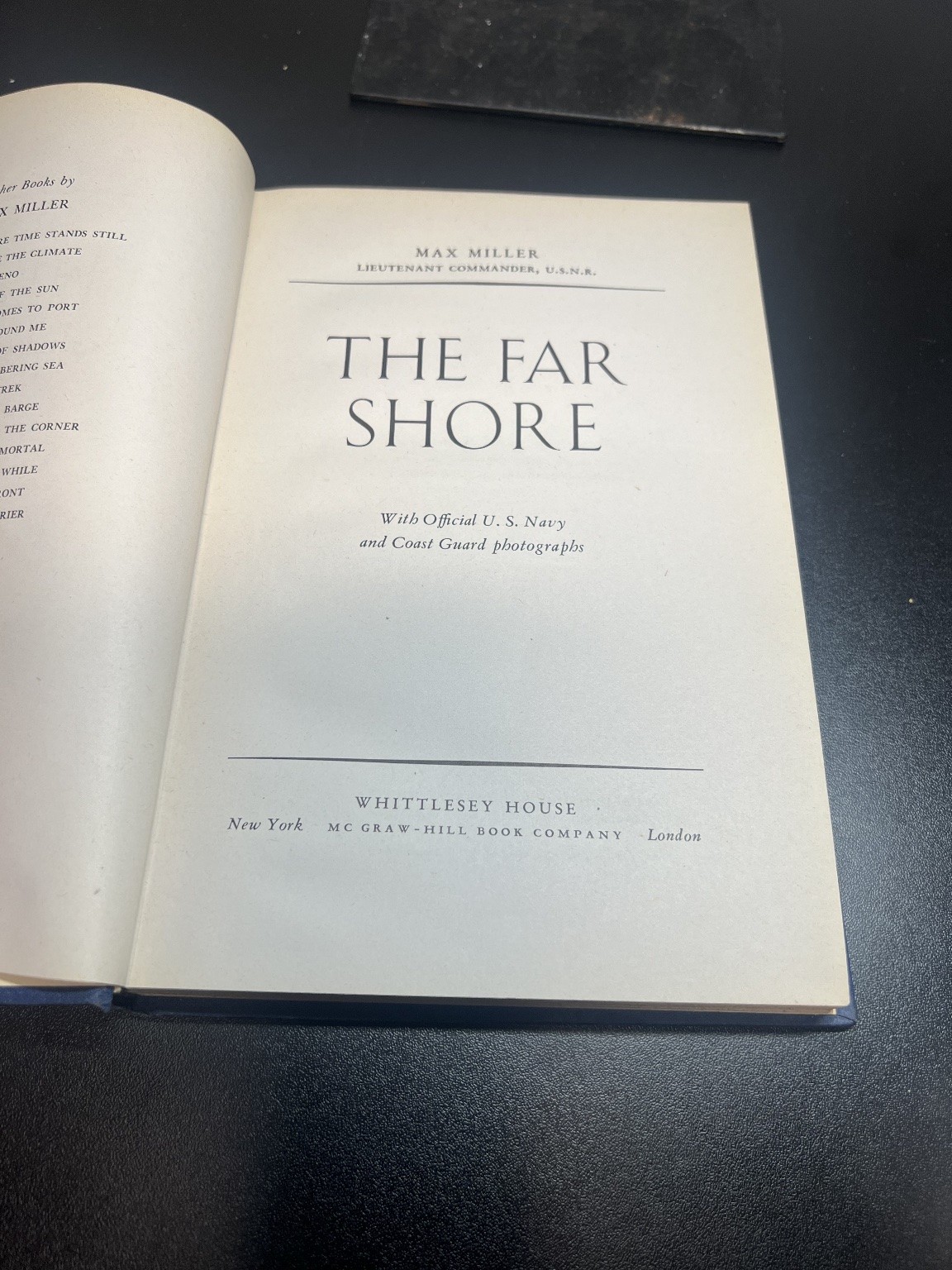 The Far Shore Max Miller 1945 First Edition WWII Navy Memoir Whittlesey