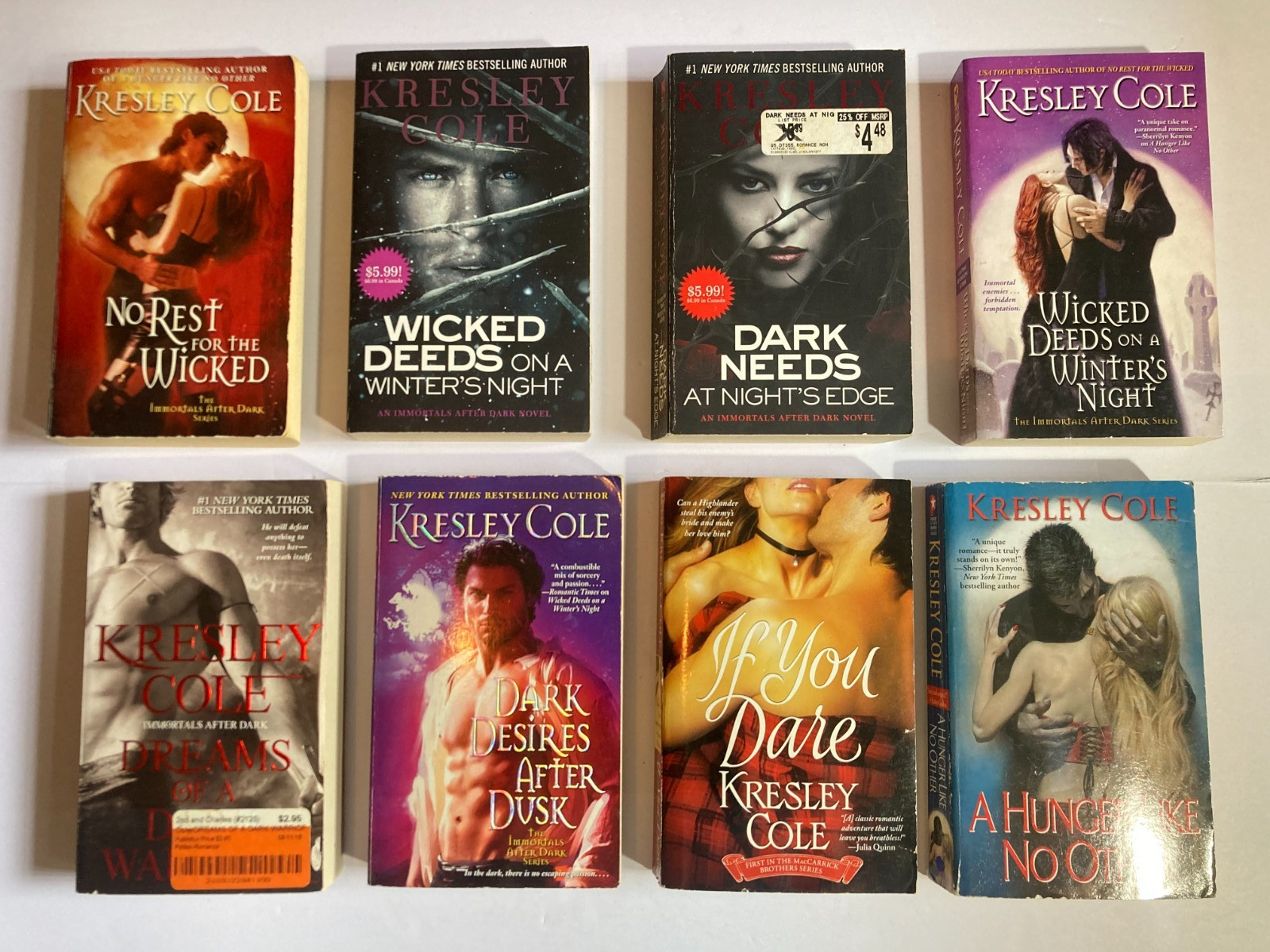 Lot KRESLEY COLE MacCarrick IMMORTALS AFTER DARK Vampire Lot of 8