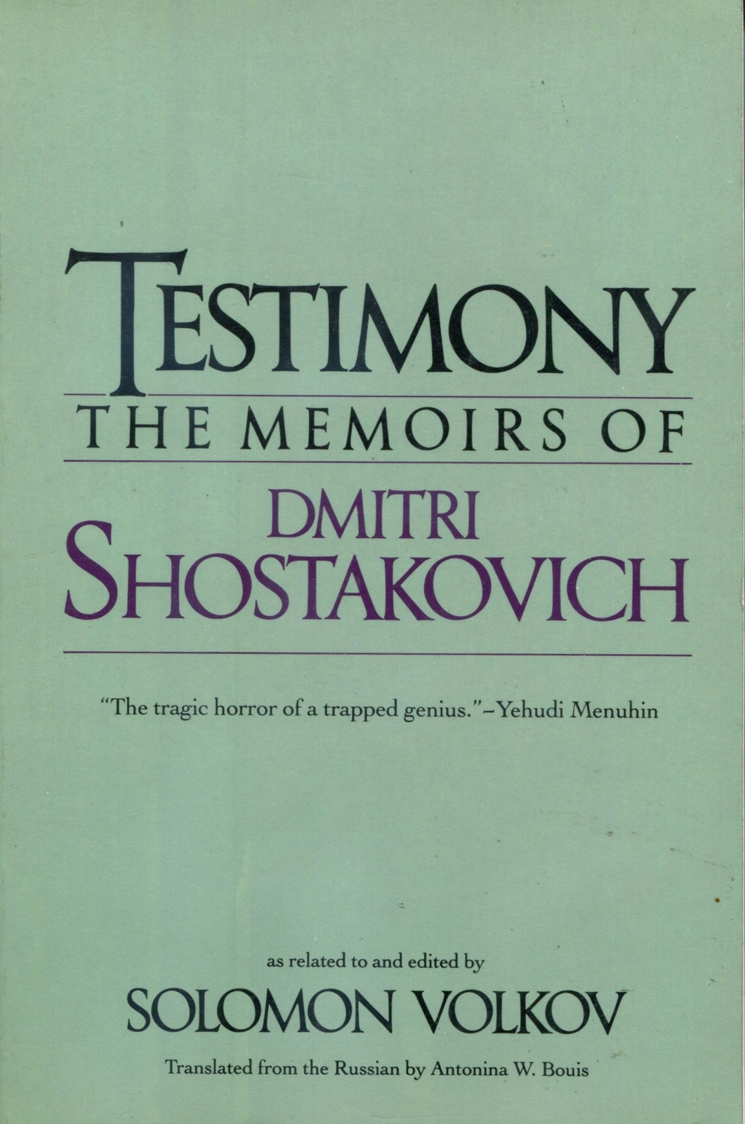 TESTIMONY: THE MEMOIRS OF DMITRI SHOSTAKOVICH 1984 Softcover Autobiography Music