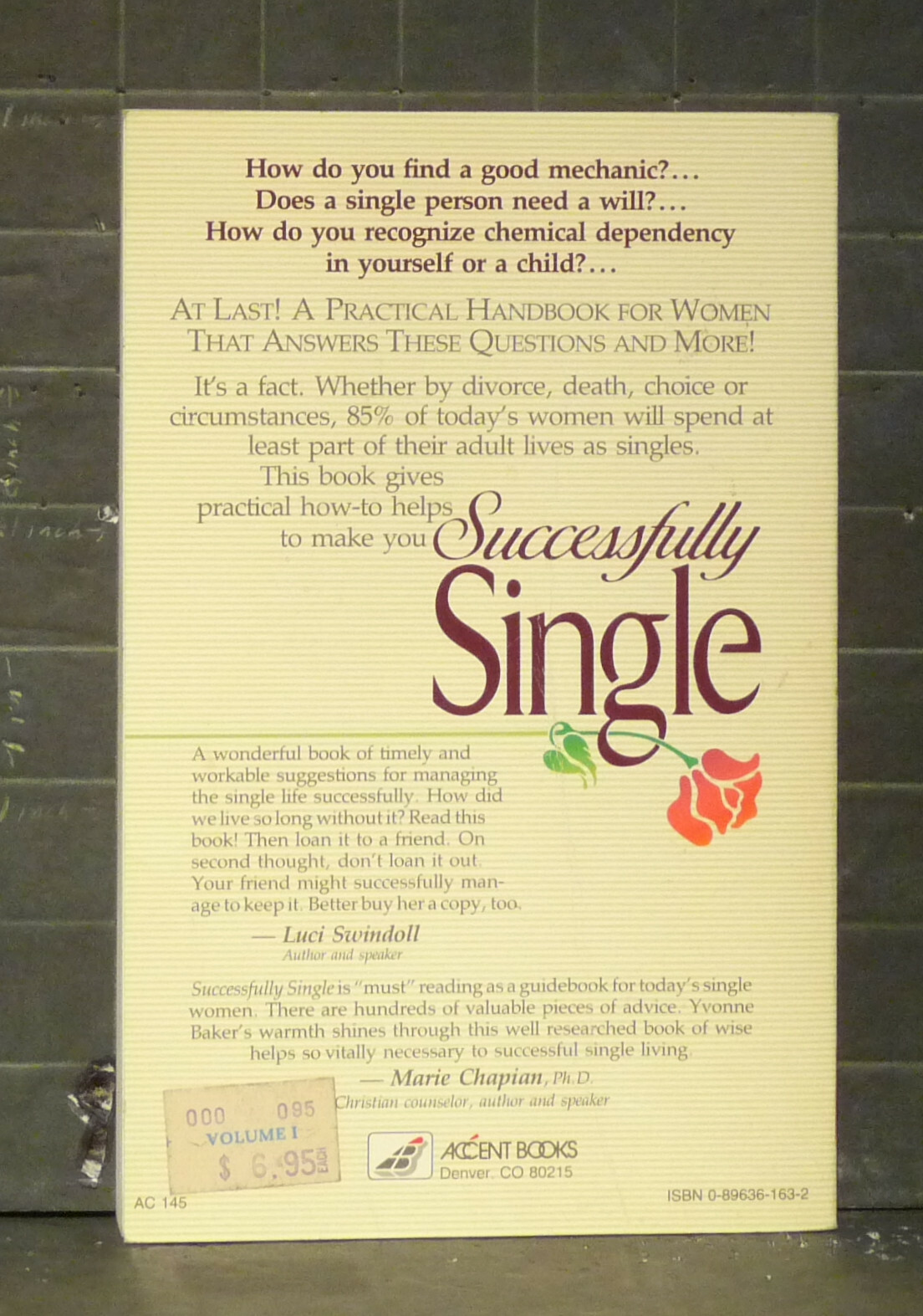 Successfully Single by Yvonne G. Baker 1985 Paperback 1152