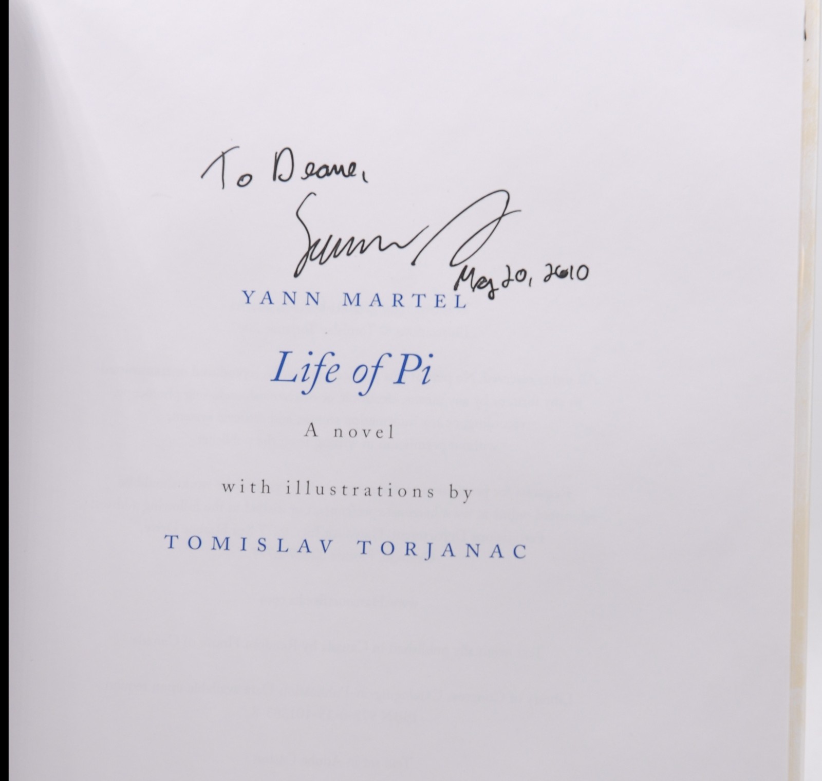 Signed First Edition Yann Martel – Life of Pi, Deluxe Illustrated Edition Harcou