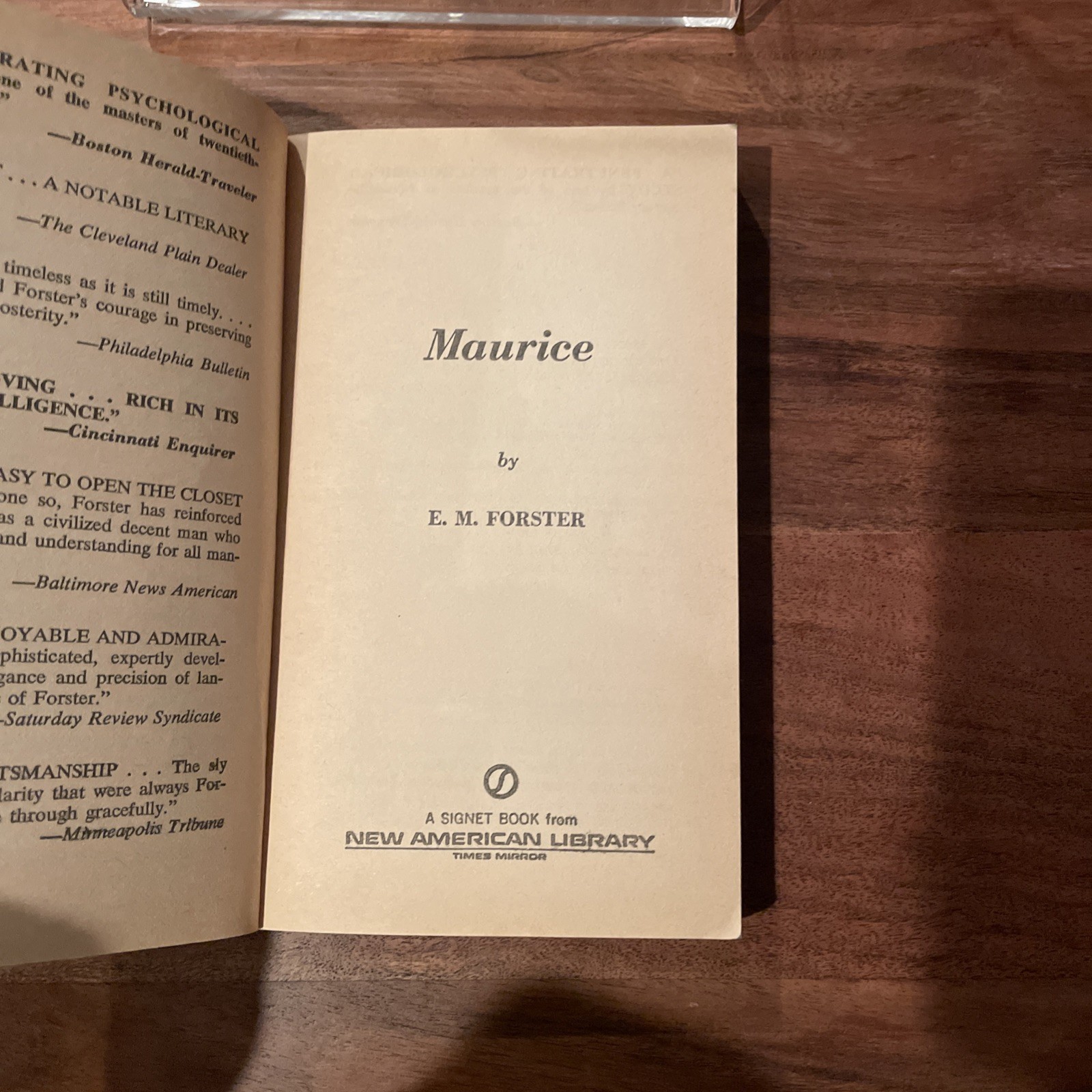 Maurice by E.M. Forster 1973 First Printing Signet Paperback LGBTQ+ Novel PB