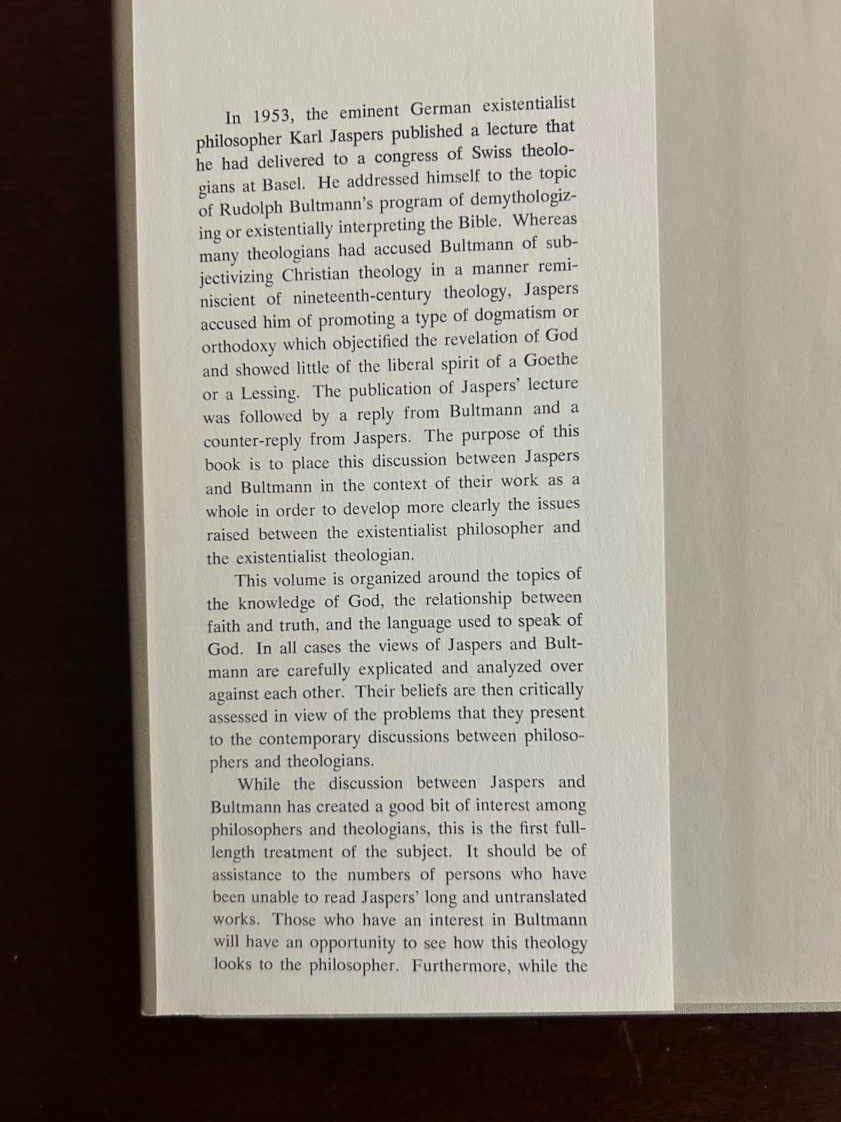 Jaspers And Bultmann (1968 Vintage Hardcover) By Eugene Thomas Long