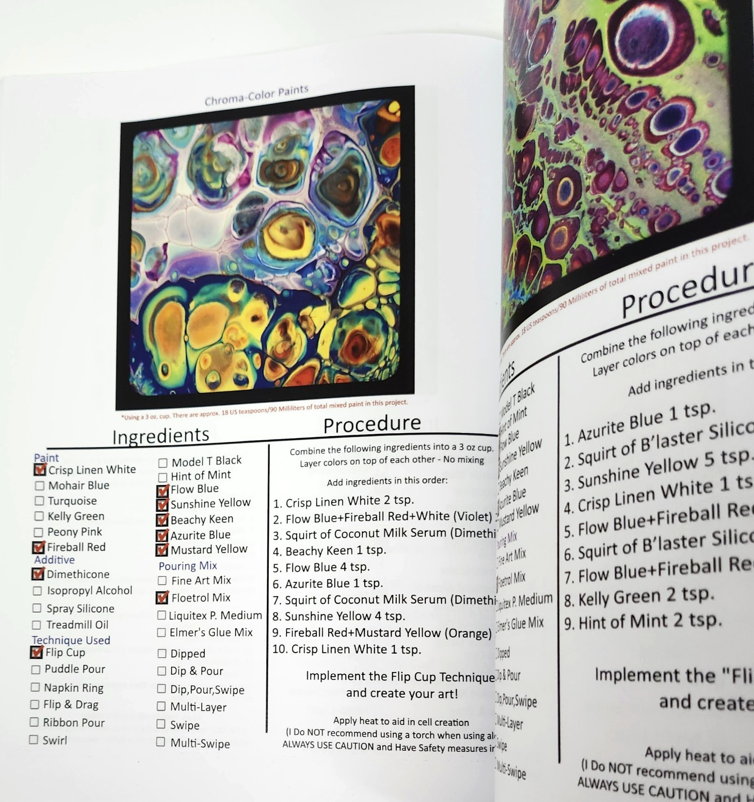 Fluid Art Recipes and Art Journal by Rick Cheadle 2018 TP 100+ Recipes 2018 TP