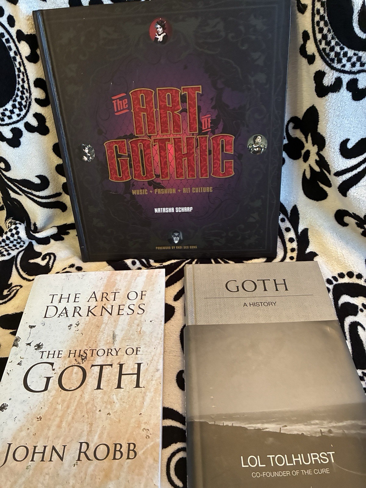 3 Goth History & Art Book Lot John Robb The Cure Lol Tolhurst Natasha Scharf