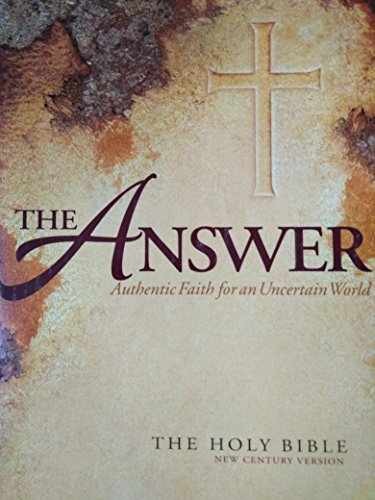 The Answer: Authentic Faith for an – Paperback, by Thomas Nelson – Acceptable n
