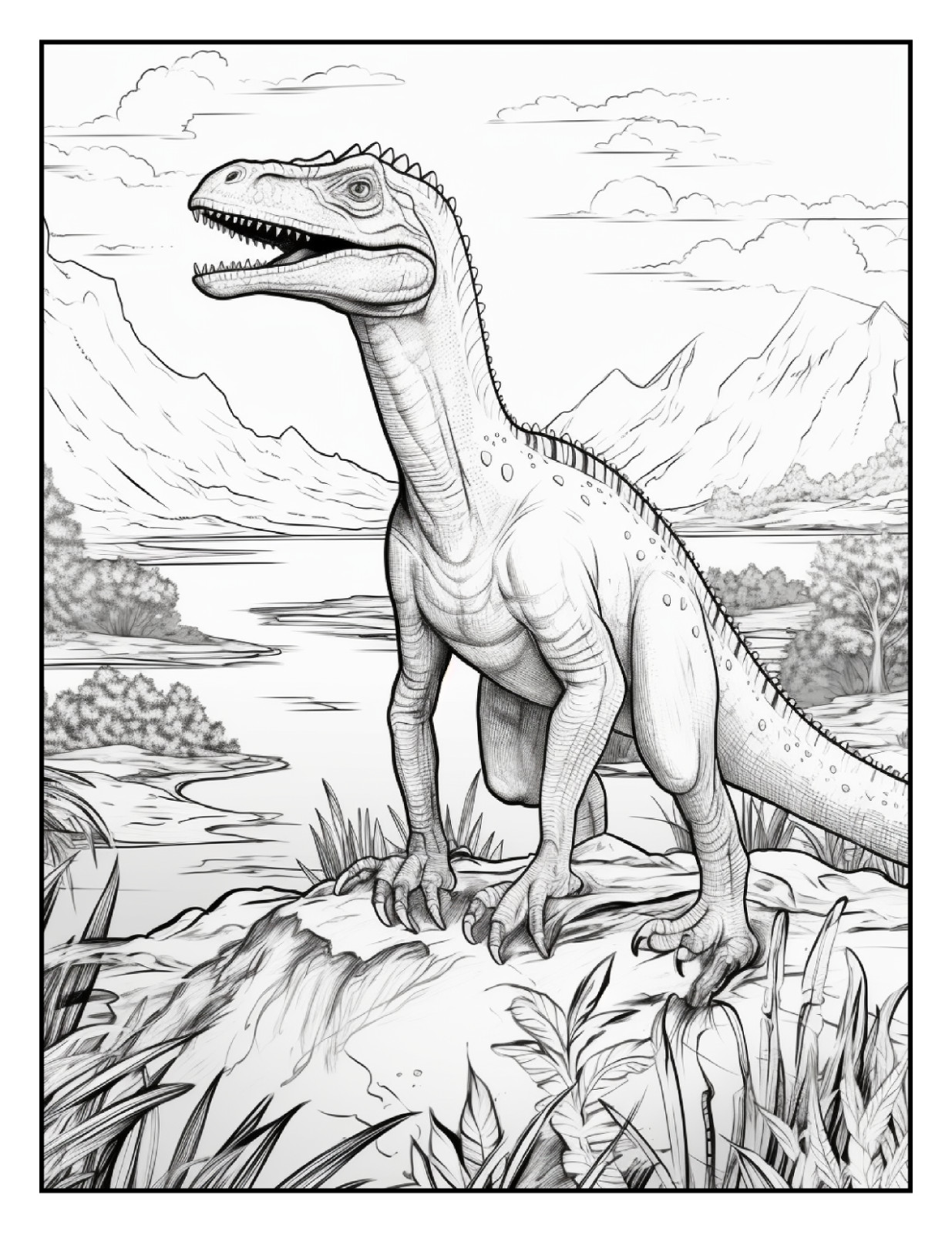“Cute Dinosaur Coloring Book fun for allFun, Creative & Relaxing Art Pages