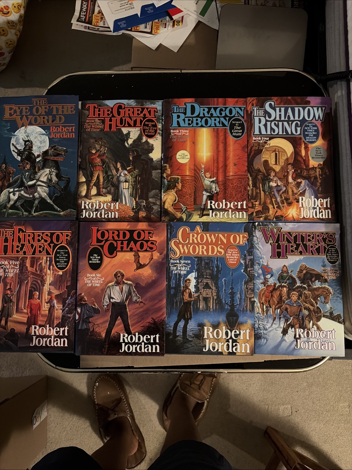 8 Robert Jordan WHEEL OF TIME Series Hardcover Book Lot # 1, 2, 3, 4, 5, 6, 7, 9