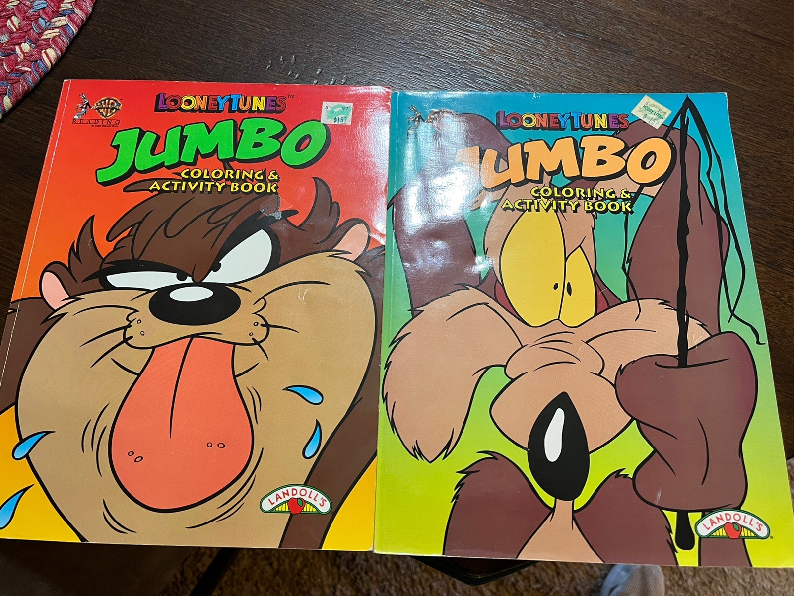 New Vintage Looney Tunes Jumbo Coloring Activity Book Landolls 1996 Lot Of 2