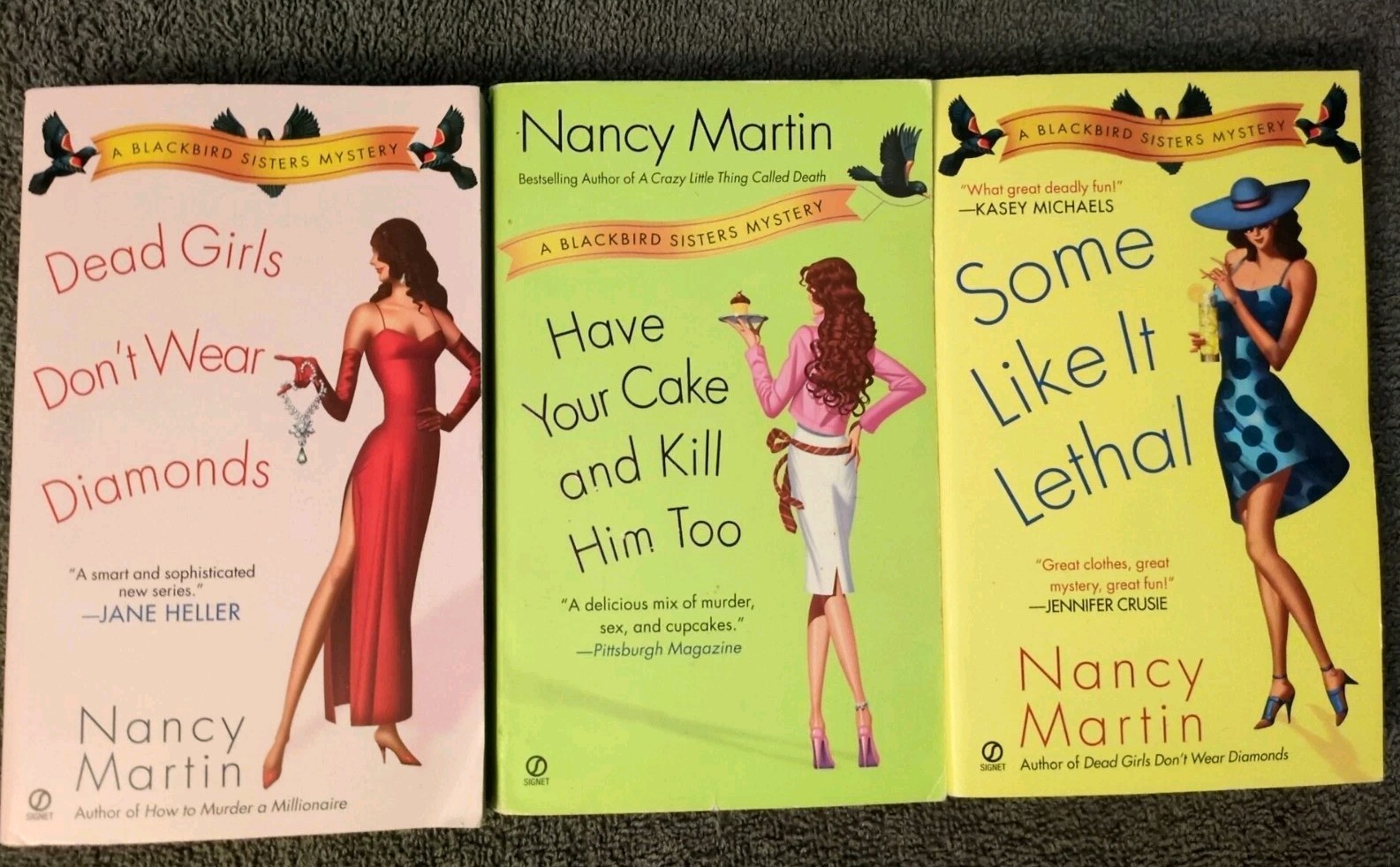 Lot of 3 Nancy Martin Blackbird Sisters Mystery PB Books Some Like It Lethal